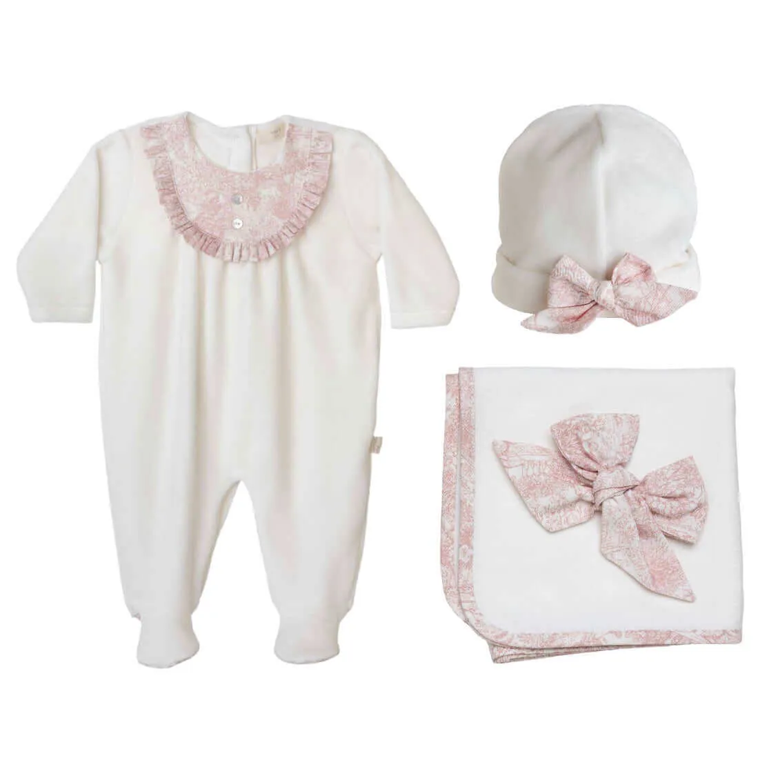 Baby Girls Aurora Elfenbein Baumwolle Babygrow Geschenkset