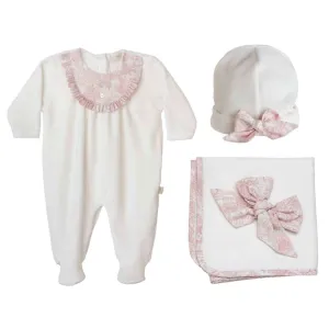 Baby Girls Aurora Elfenbein Baumwolle Babygrow Geschenkset
