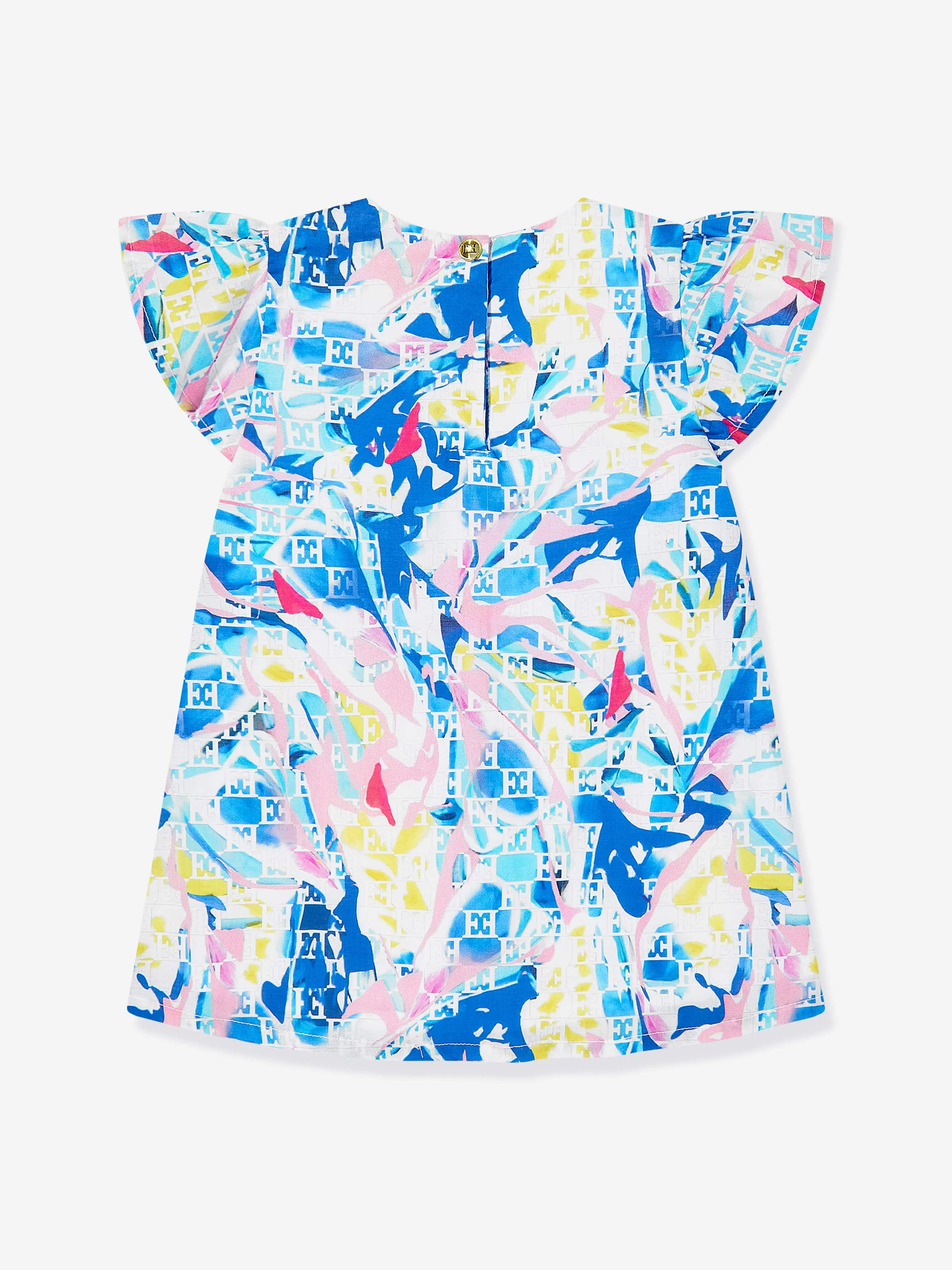 Baby Girls Batiste Bedrucktes Kleid in Blau