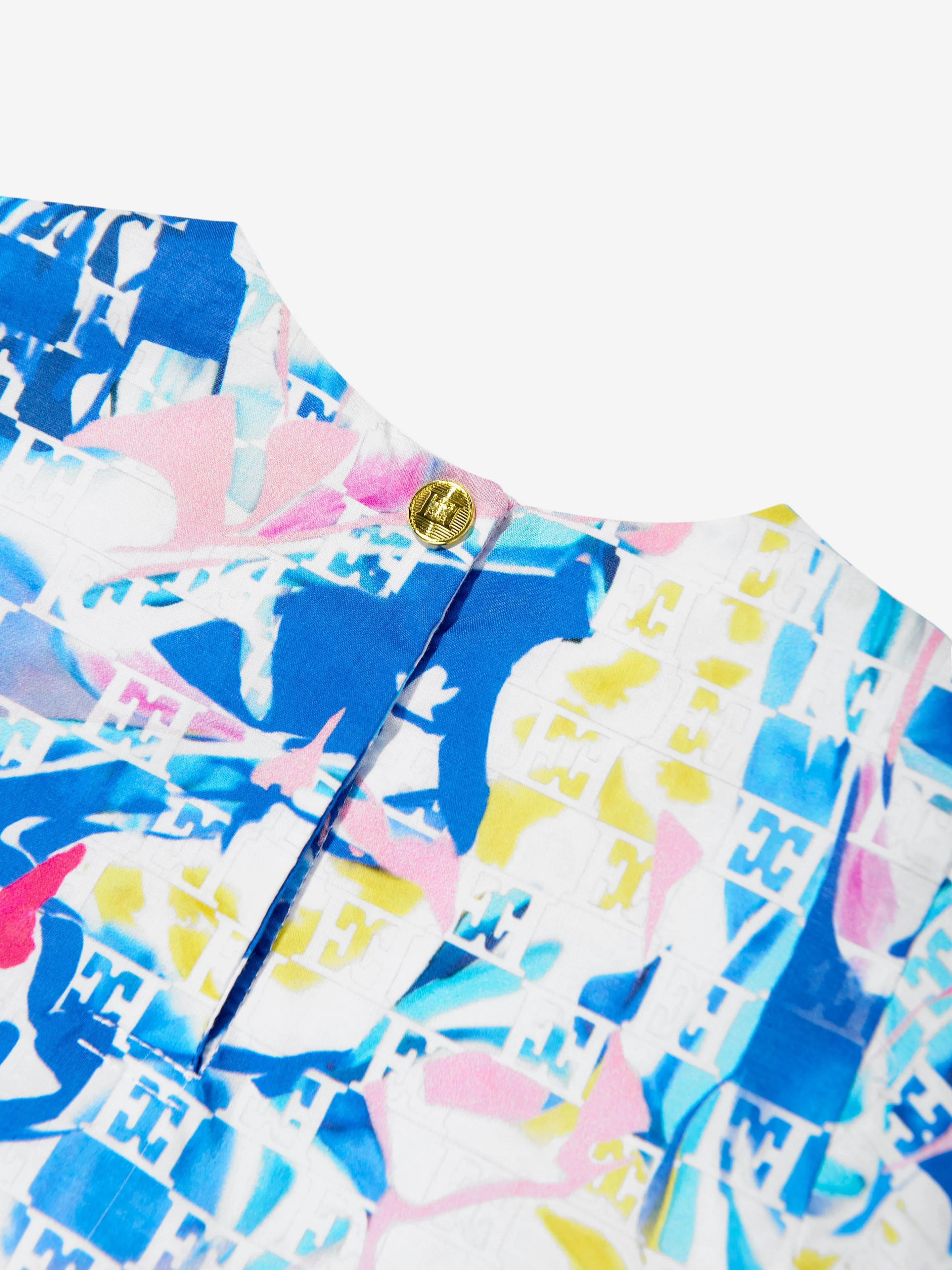Baby Girls Batiste Bedrucktes Kleid in Blau