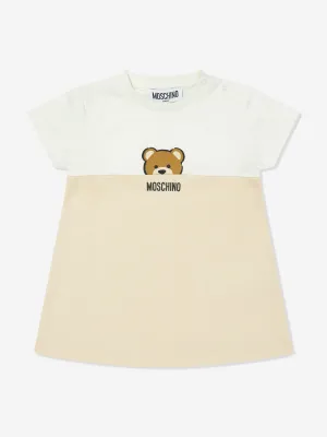 Beiges Bärenkleid für Baby-Mädchen mit Geschenkbox