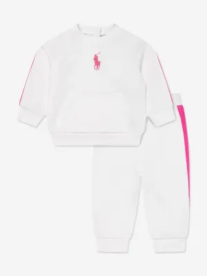 Baby Girls Big Pony Tracksuit in Weiß