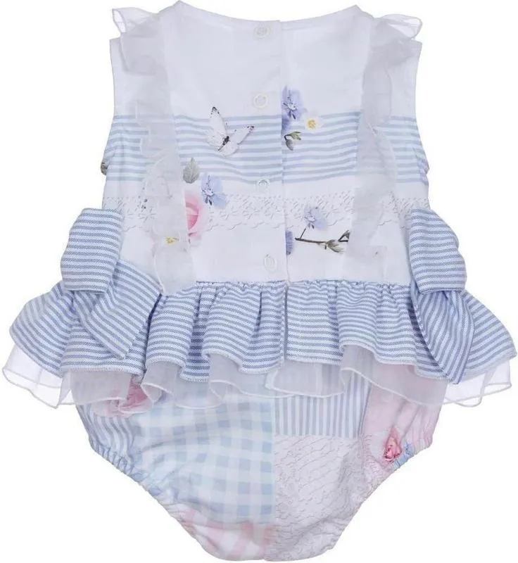 Baby Mädchen Blaue und Weiße Shortie