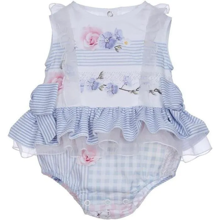 Baby Mädchen Blaue und Weiße Shortie