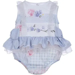 Baby Mädchen Blaue und Weiße Shortie