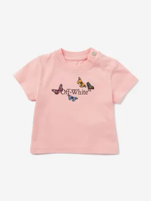Rosa T-Shirt mit Schmetterlingsmotiv für Mädchen