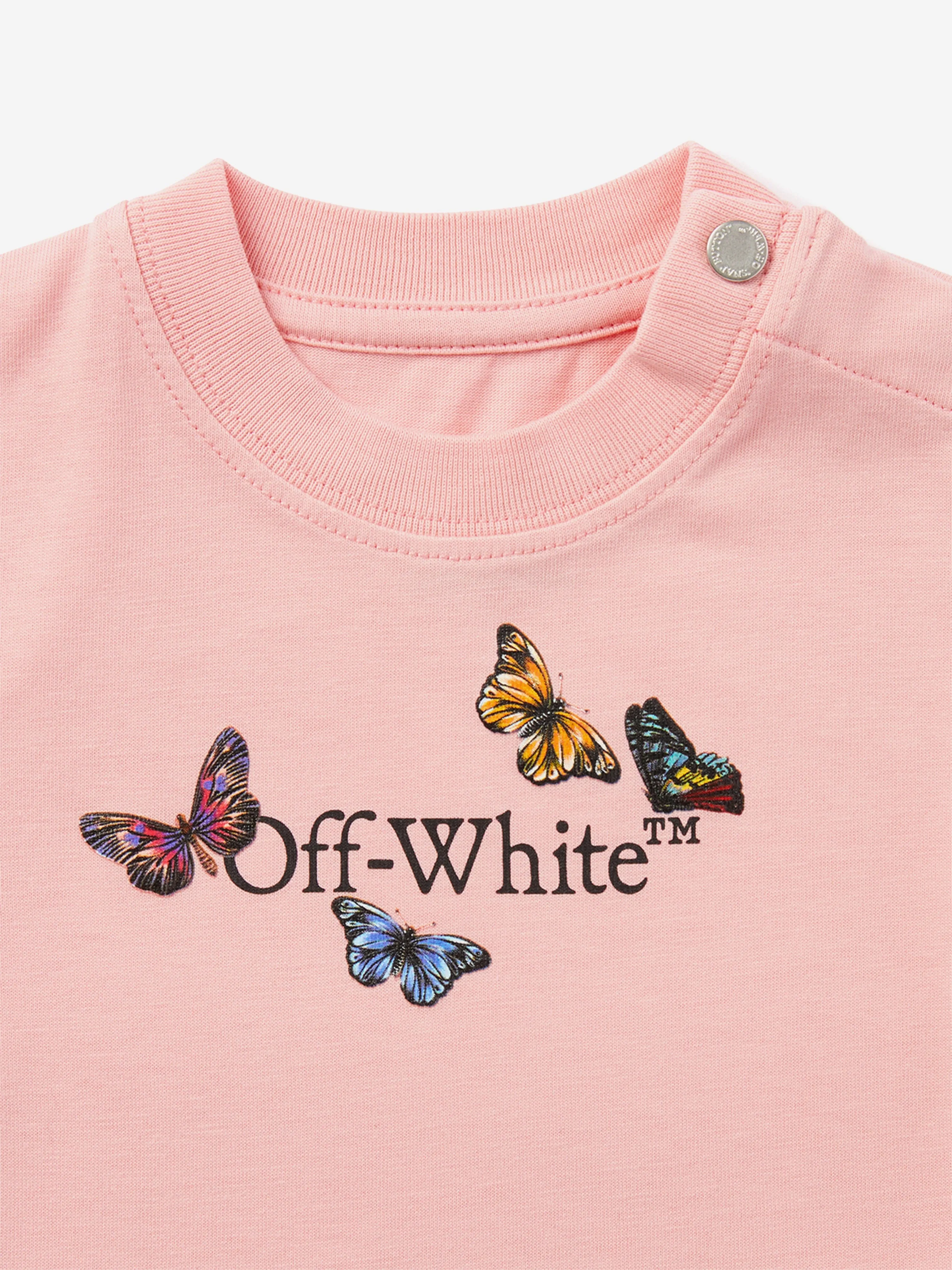 Rosa T-Shirt mit Schmetterlingsmotiv für Mädchen