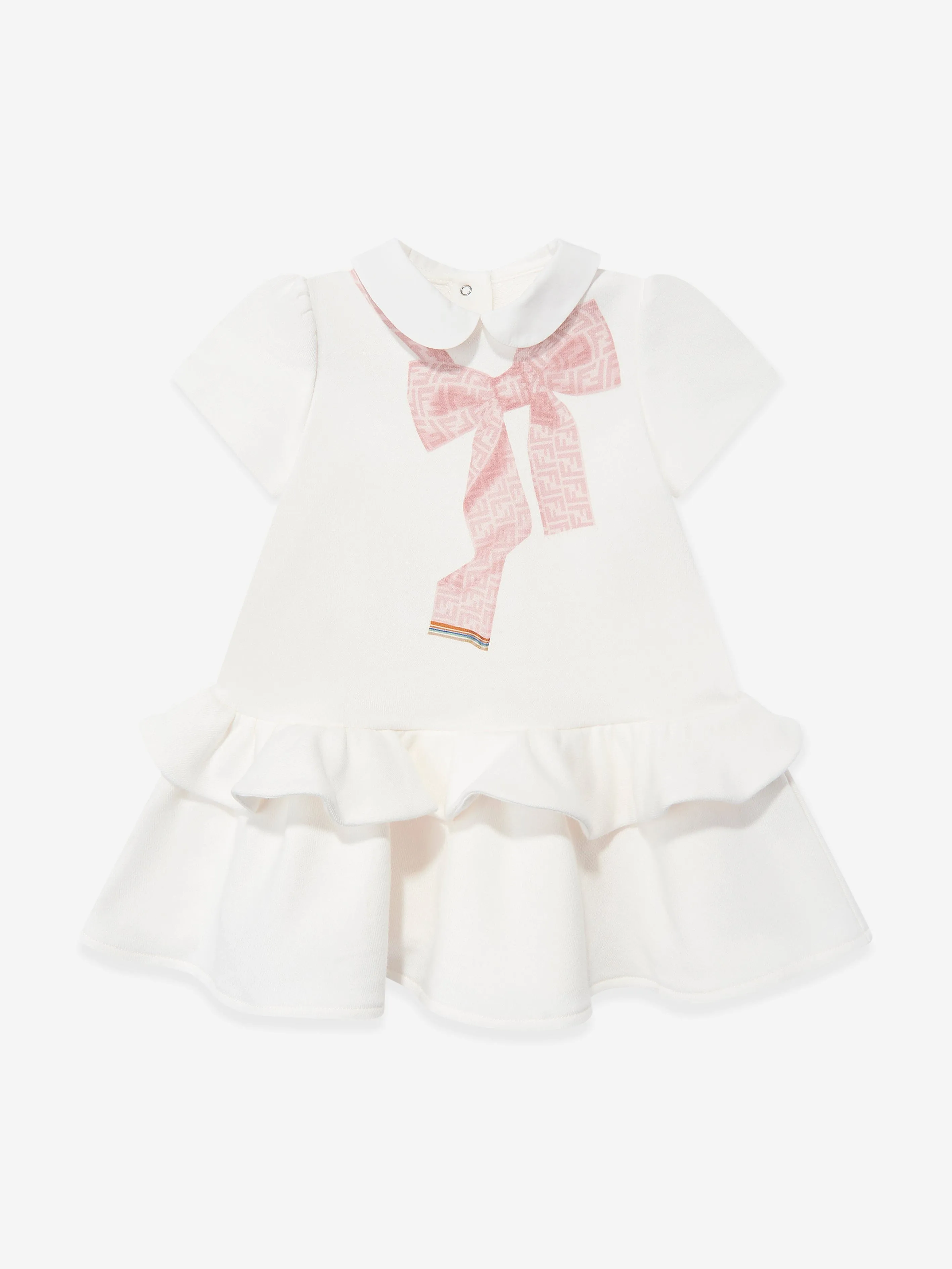 Baby-Mädchen Schleifenkleid in Weiß