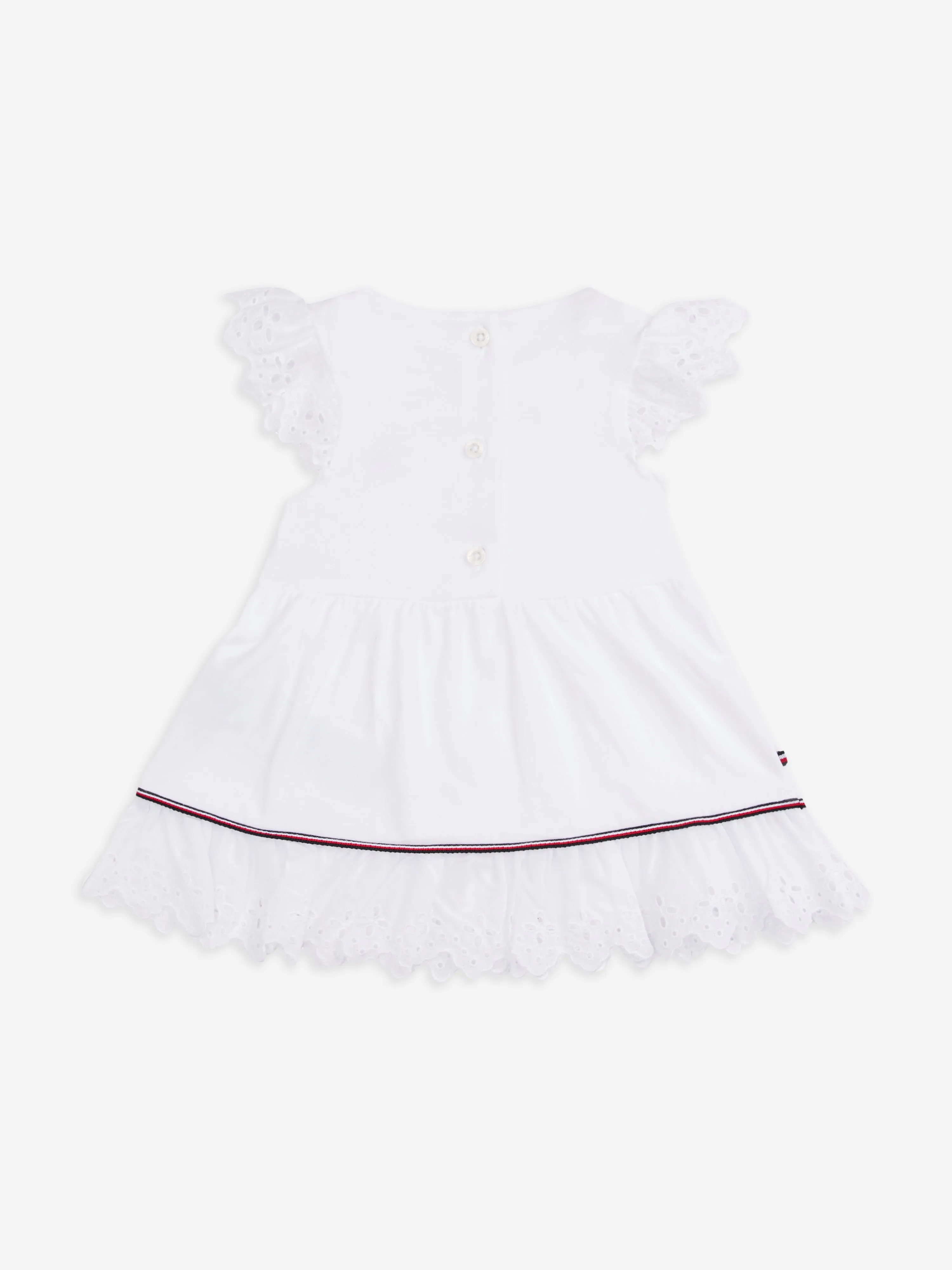 Baby-Mädchen Broderie-Anglaise-Kleid in Weiß