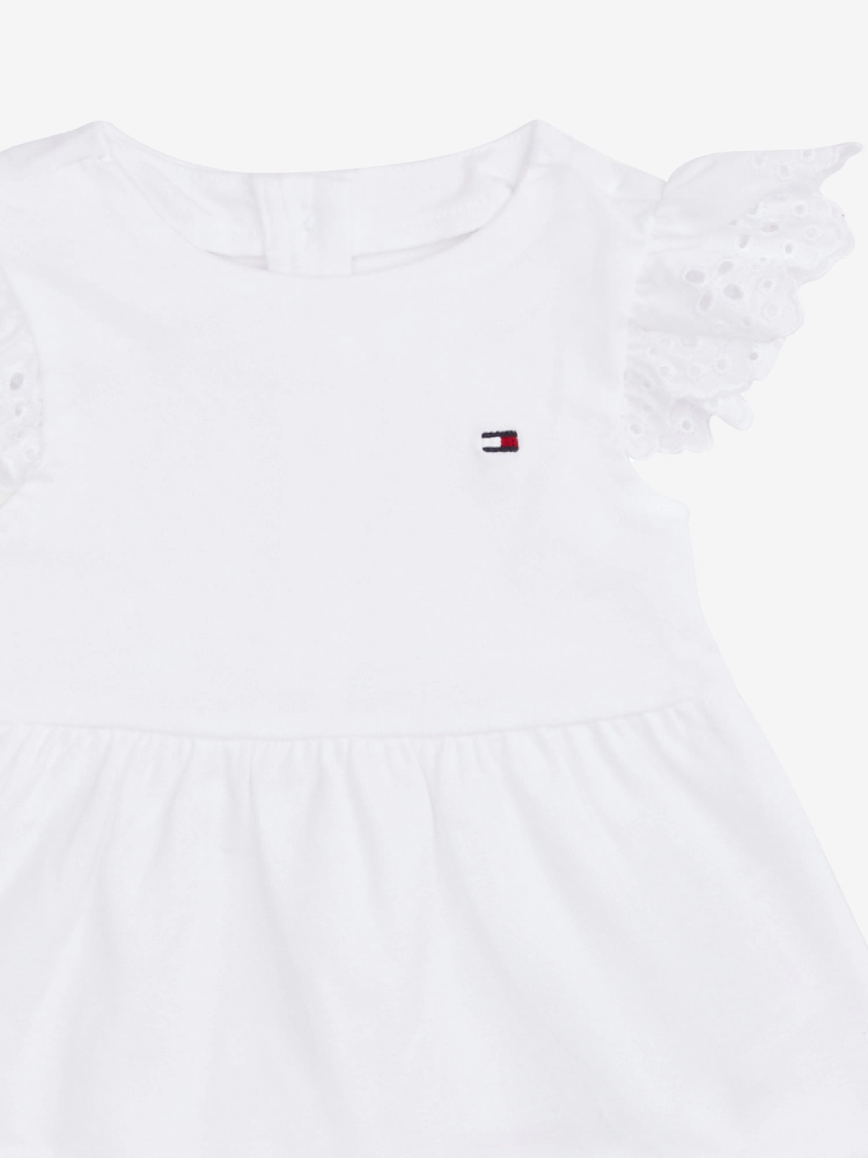 Baby-Mädchen Broderie-Anglaise-Kleid in Weiß
