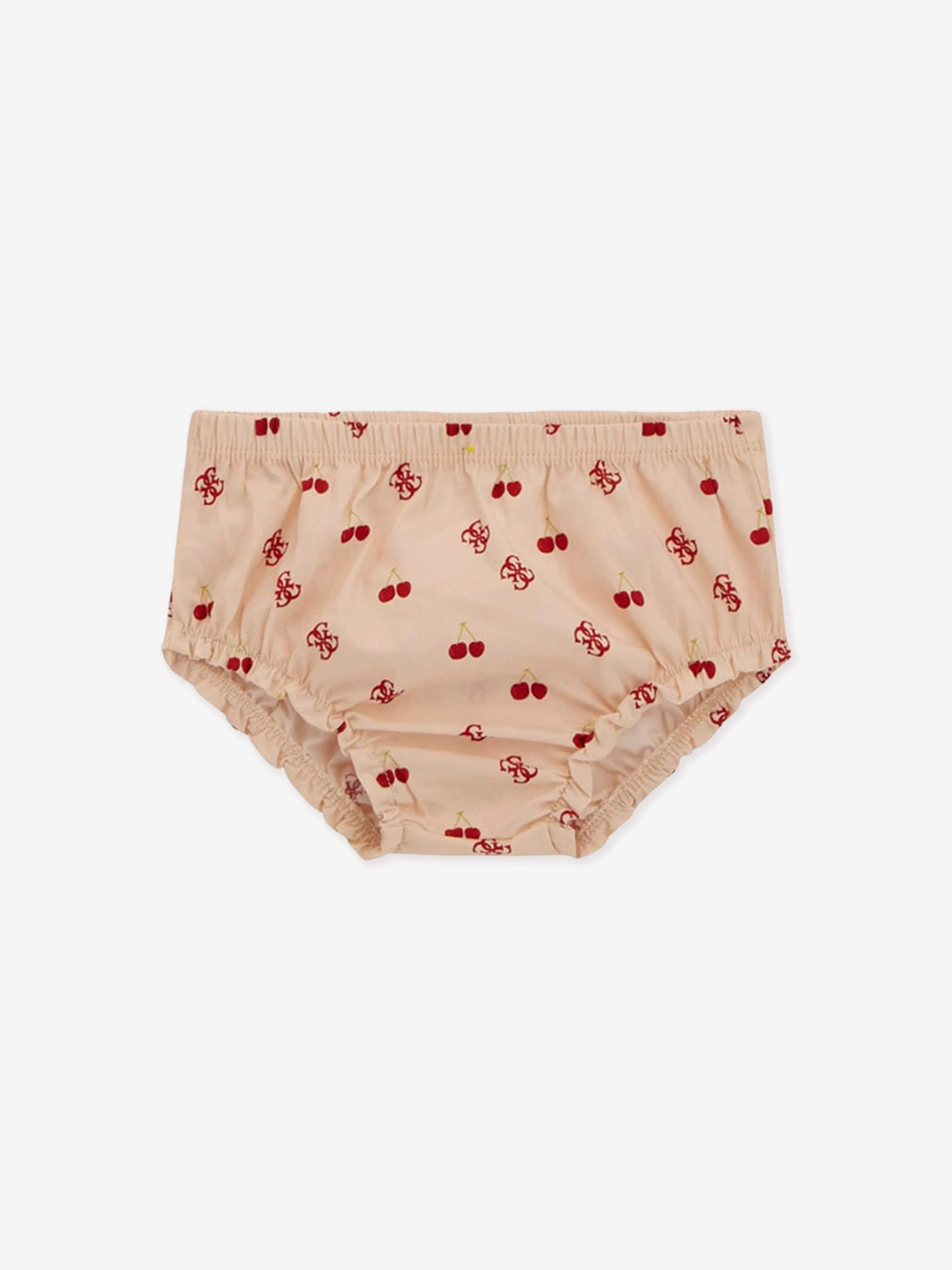 Rosa Kirschkleid für Baby-Mädchen mit Schlüpfer