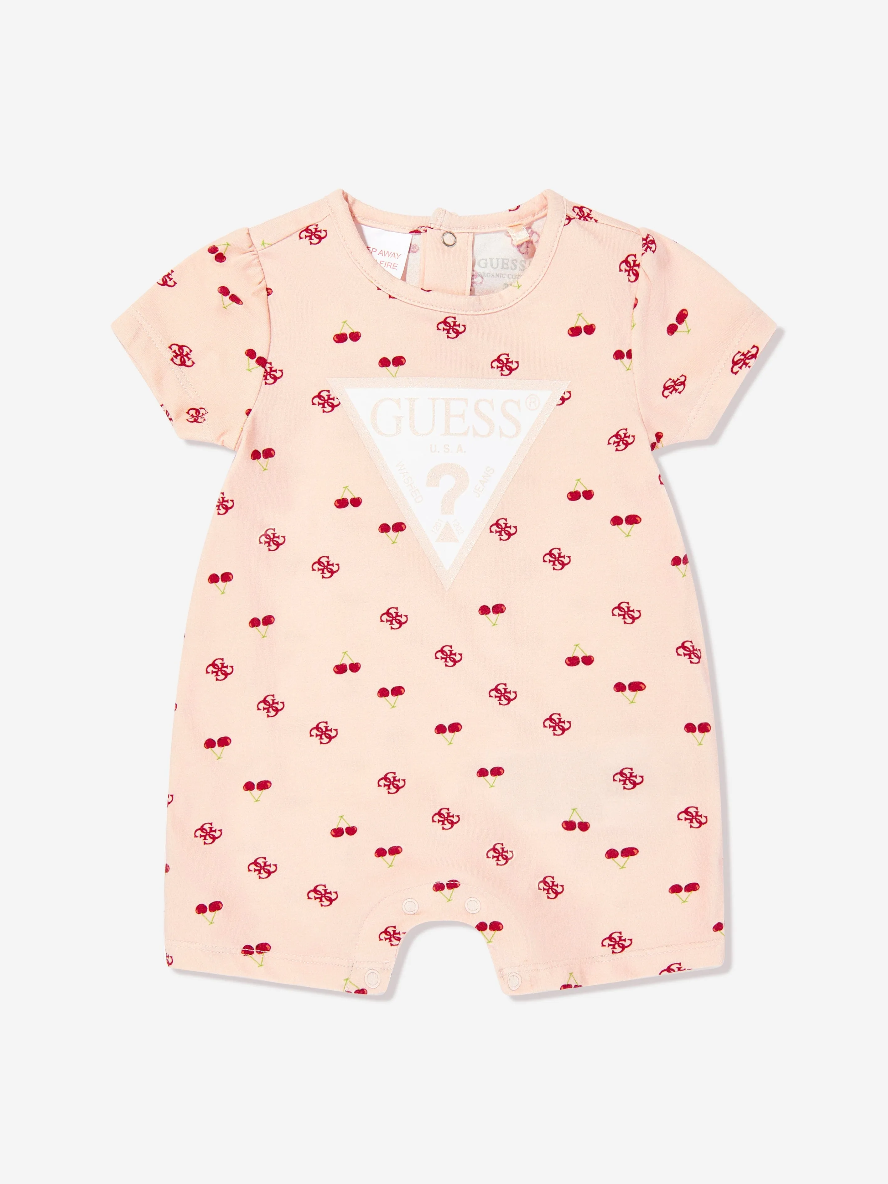Rosa Baby-Mädchen Kirsch-Romper