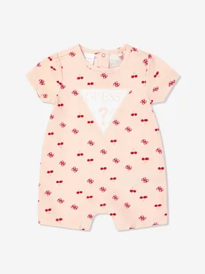 Rosa Baby-Mädchen Kirsch-Romper