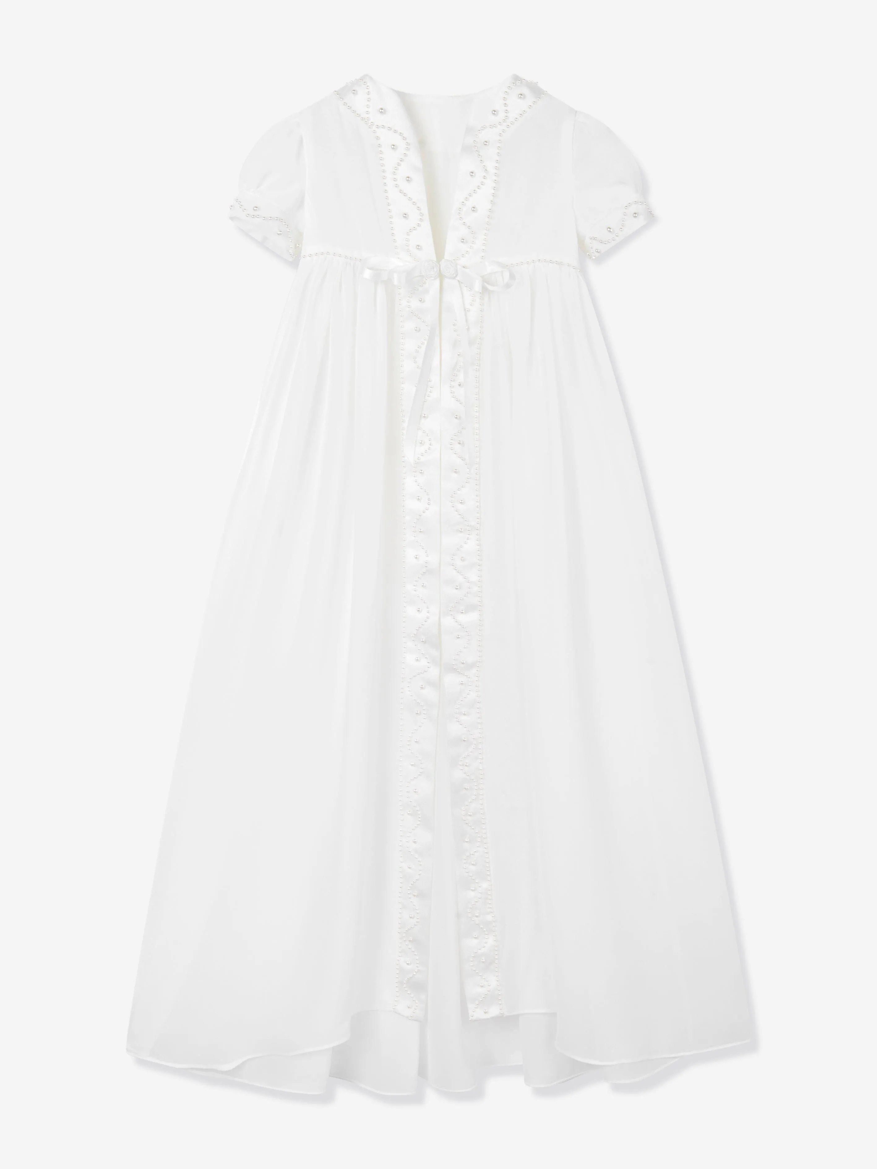 Taufkleid, Mäntelchen und Häubchen für Mädchen in Elfenbein