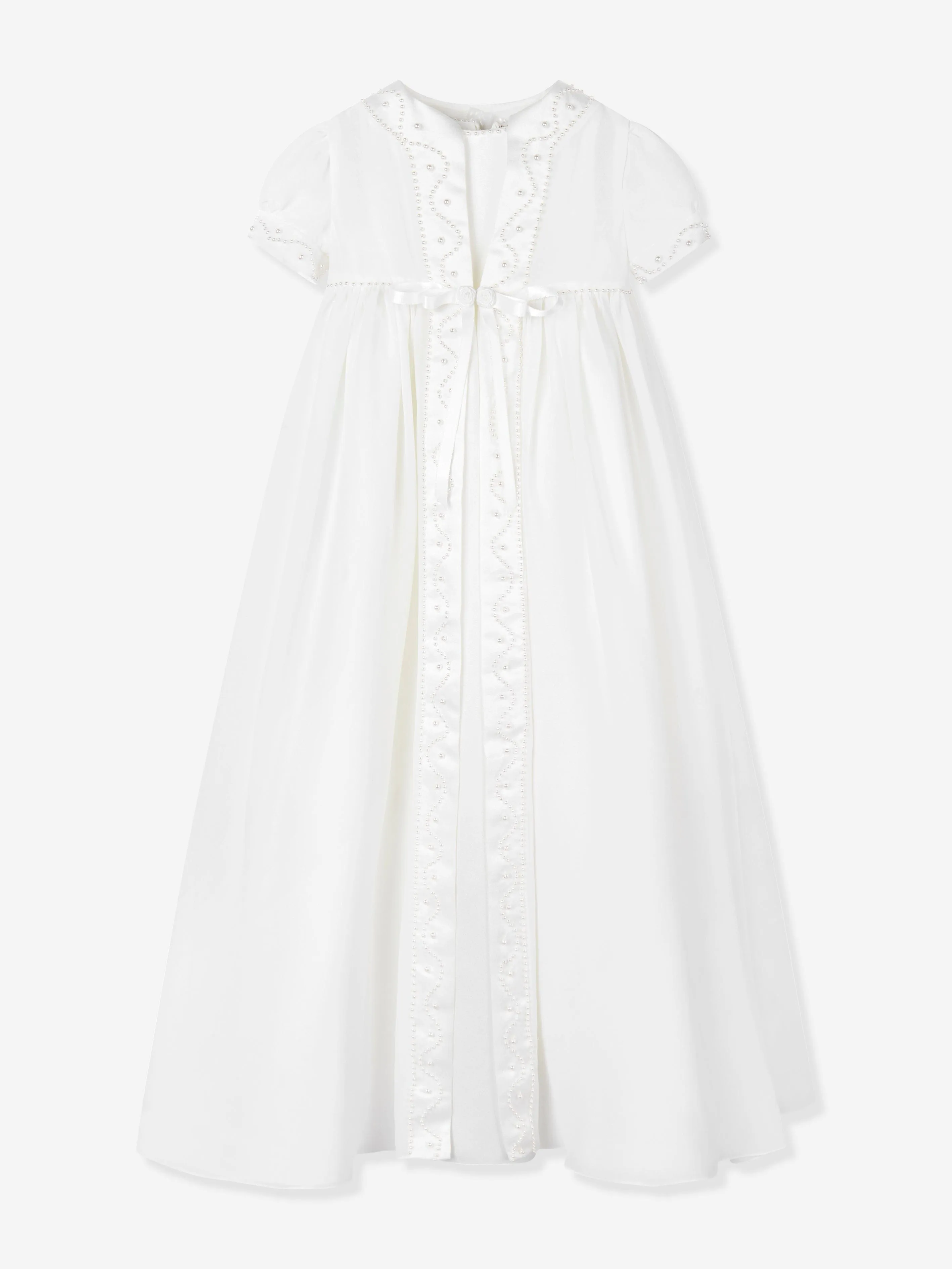 Taufkleid, Mäntelchen und Häubchen für Mädchen in Elfenbein