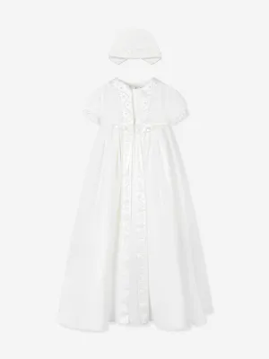 Taufkleid, Mäntelchen und Häubchen für Mädchen in Elfenbein