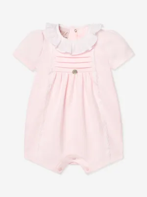 Rosa Baumwoll-Strampler für Baby-Mädchen