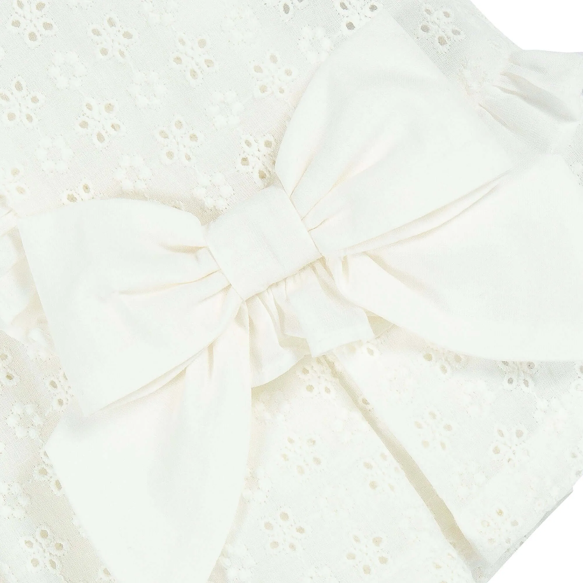 Baby-Mädchen Creme-Farbener Schleifen-Strampler