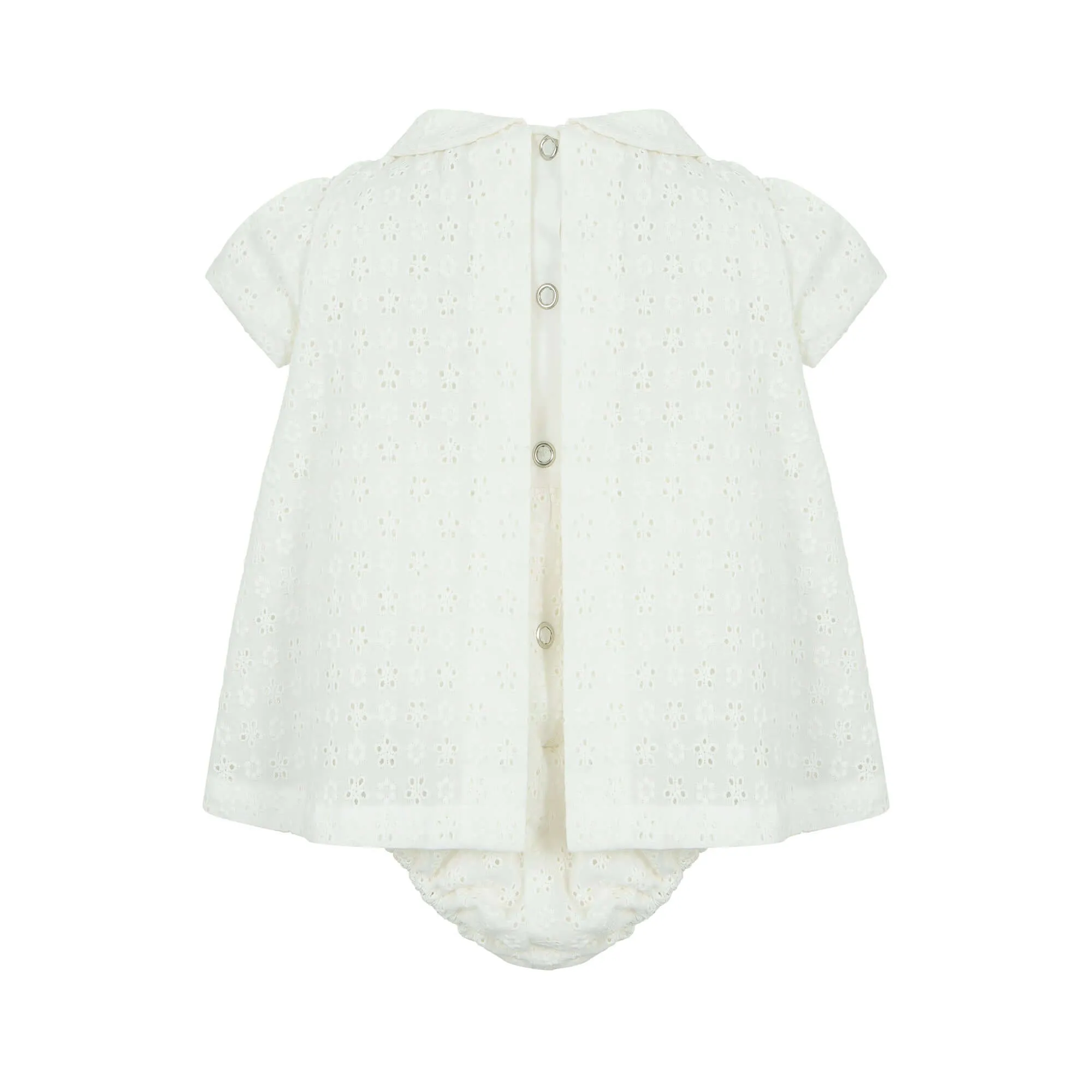 Baby-Mädchen Creme-Farbener Schleifen-Strampler