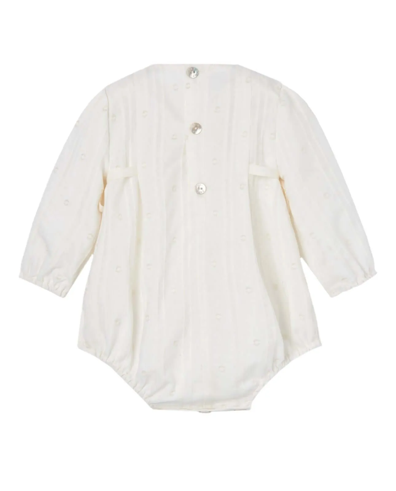 Baby Girls Cremefarbener Spitzen-Overall mit Strumpfhosen