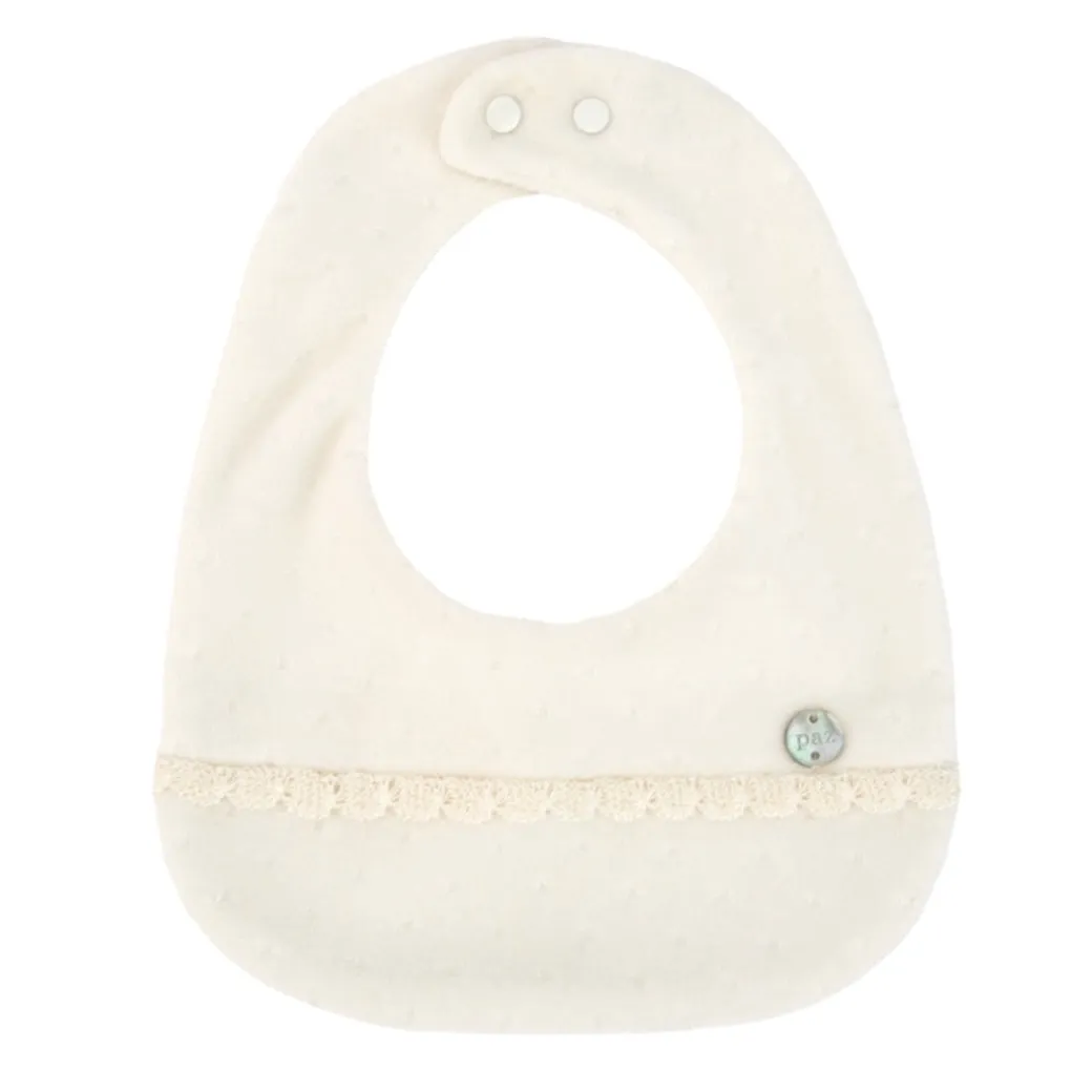 Baby-Mädchen Creme-Velour-Babybody mit Mütze & Lätzchen