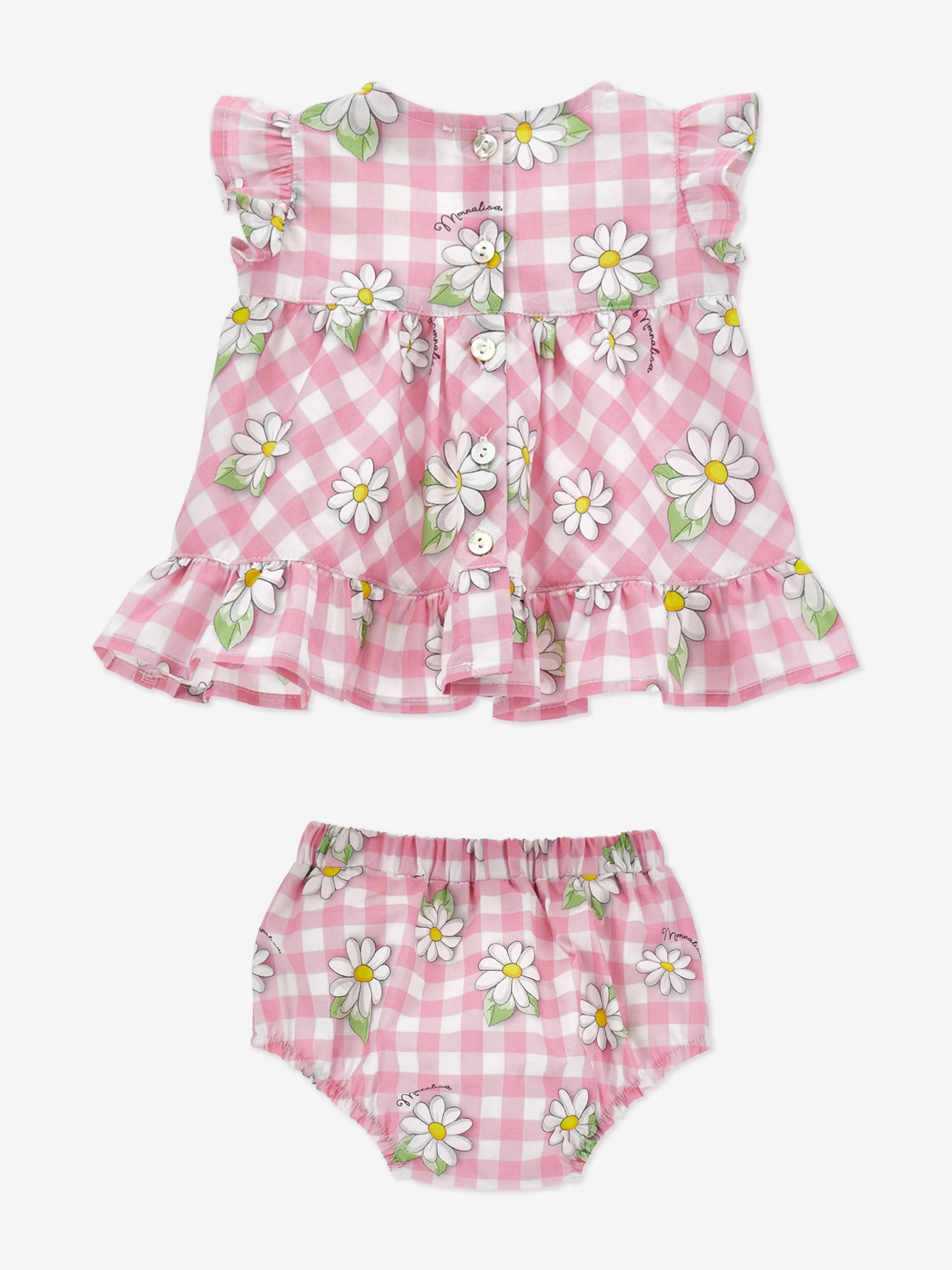 Rosa Baby-Mädchen Gänseblümchenkleid und Bloomers-Set
