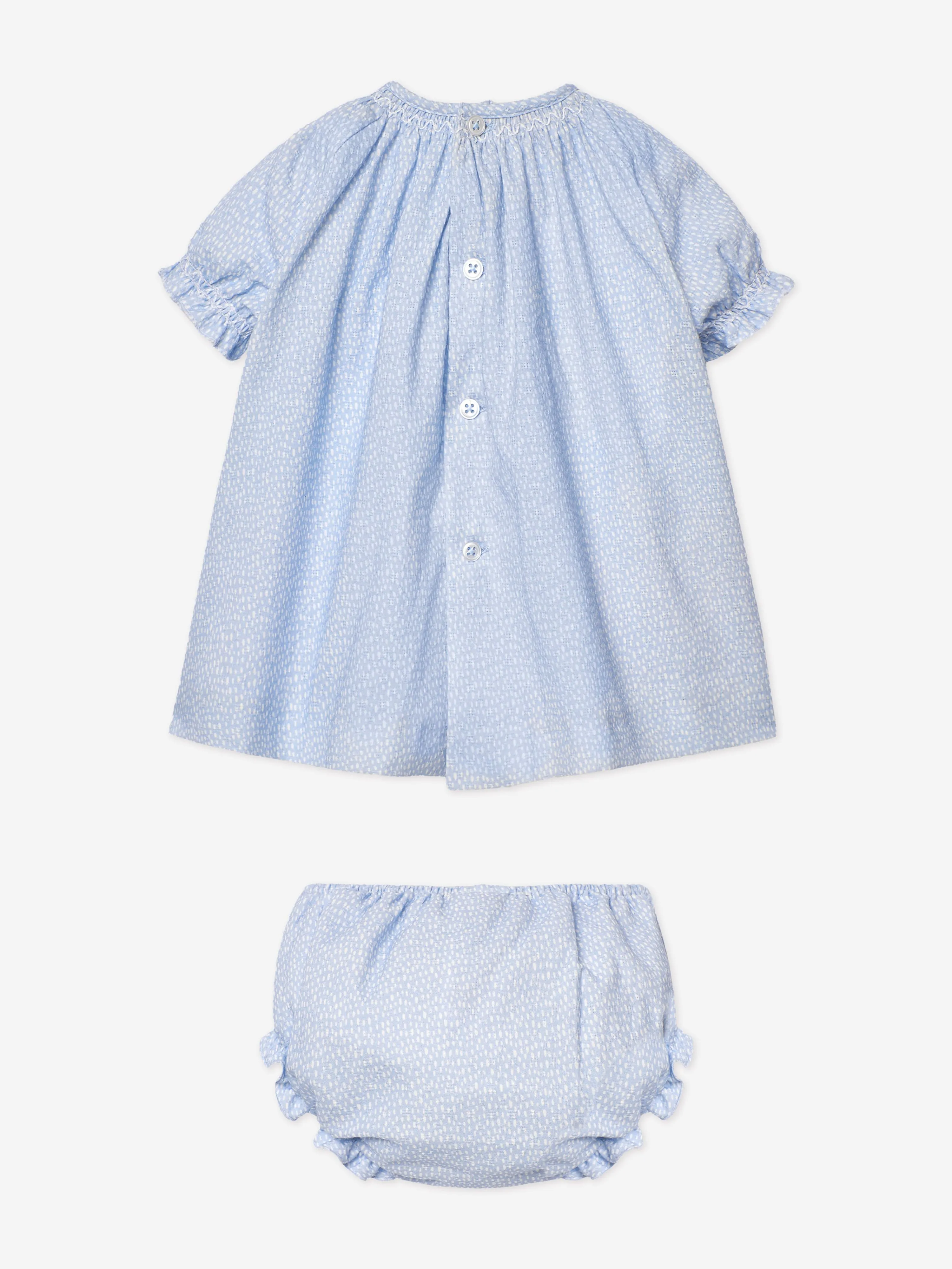Baby-Mädchen Kleid und Bloomers Set in Blau