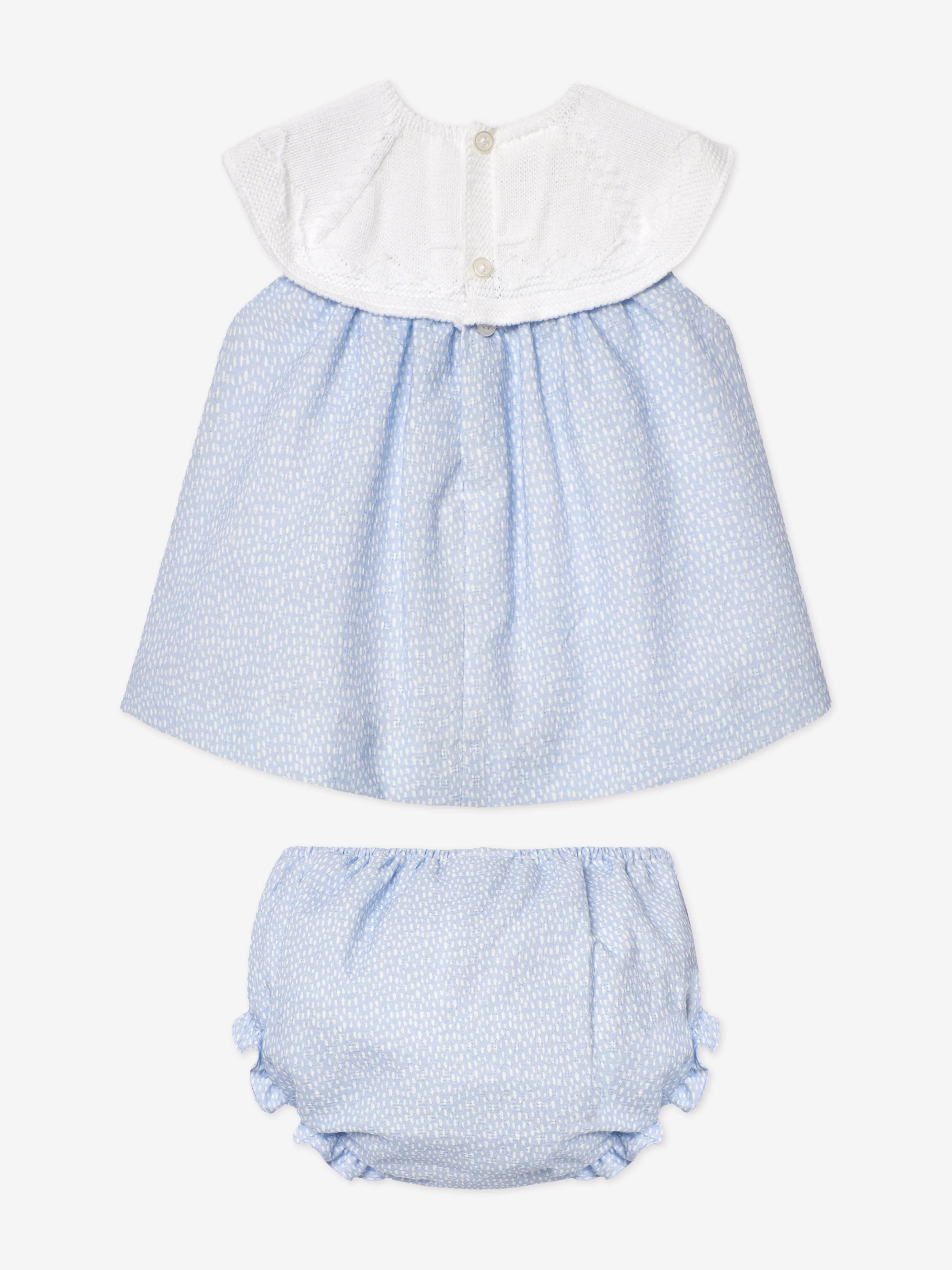 Baby-Mädchen Kleid und Bloomers-Set in Blau
