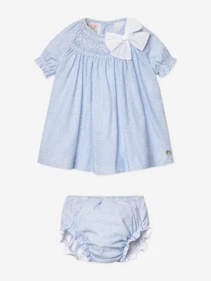 Baby-Mädchen Kleid und Bloomers-Set in Blau