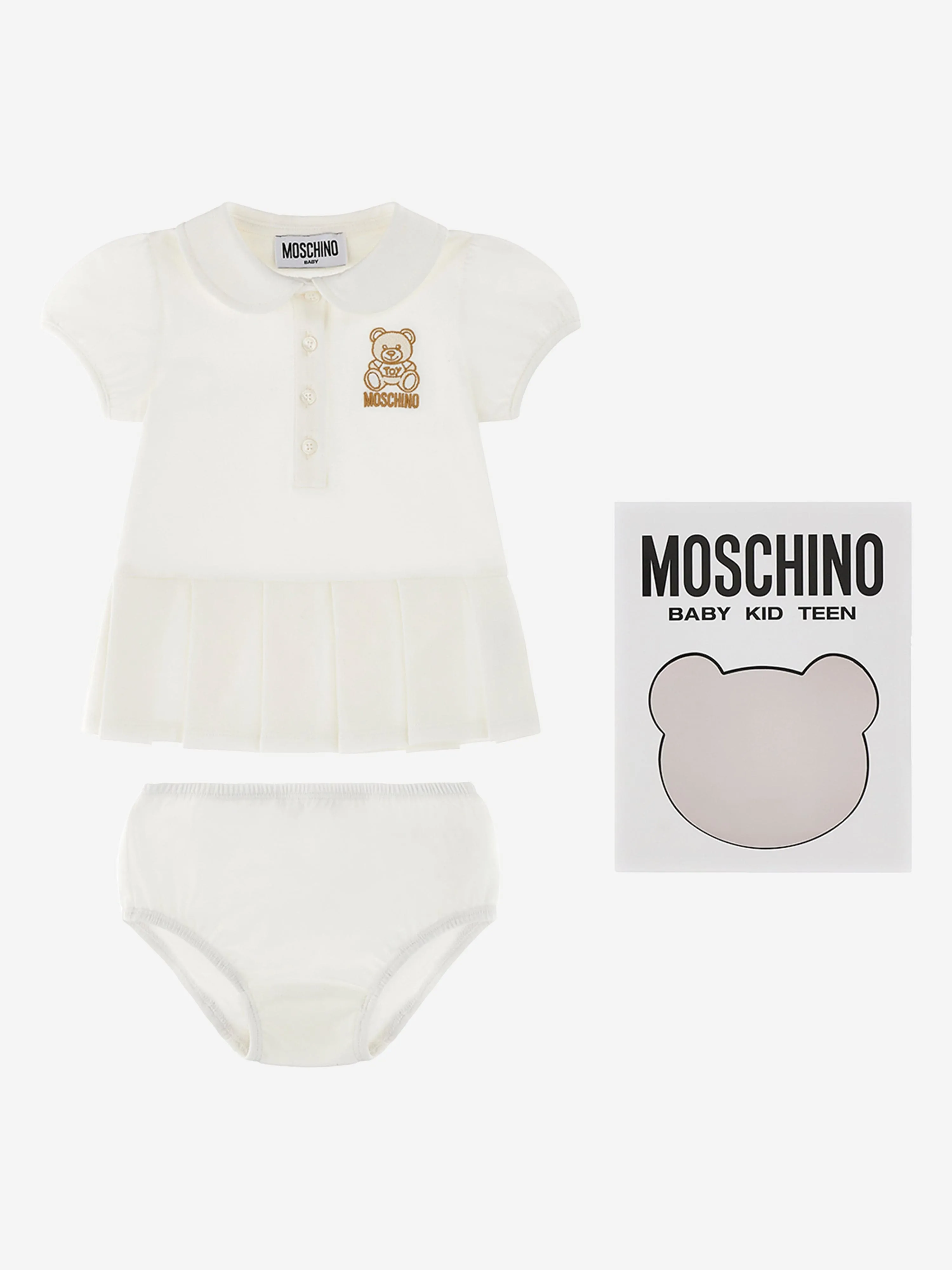 Babygirls Kleid und Höschen-Set in Elfenbein