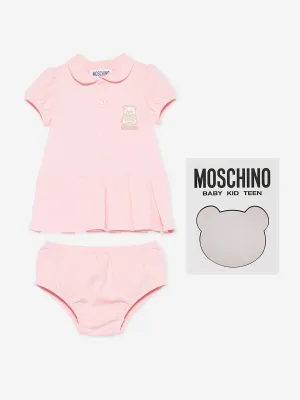Rosa Kleid und Höschen-Set für Baby-Mädchen