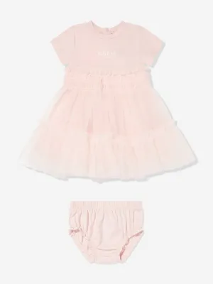 Rosa Kleid für Baby-Mädchen mit Schlüpfer