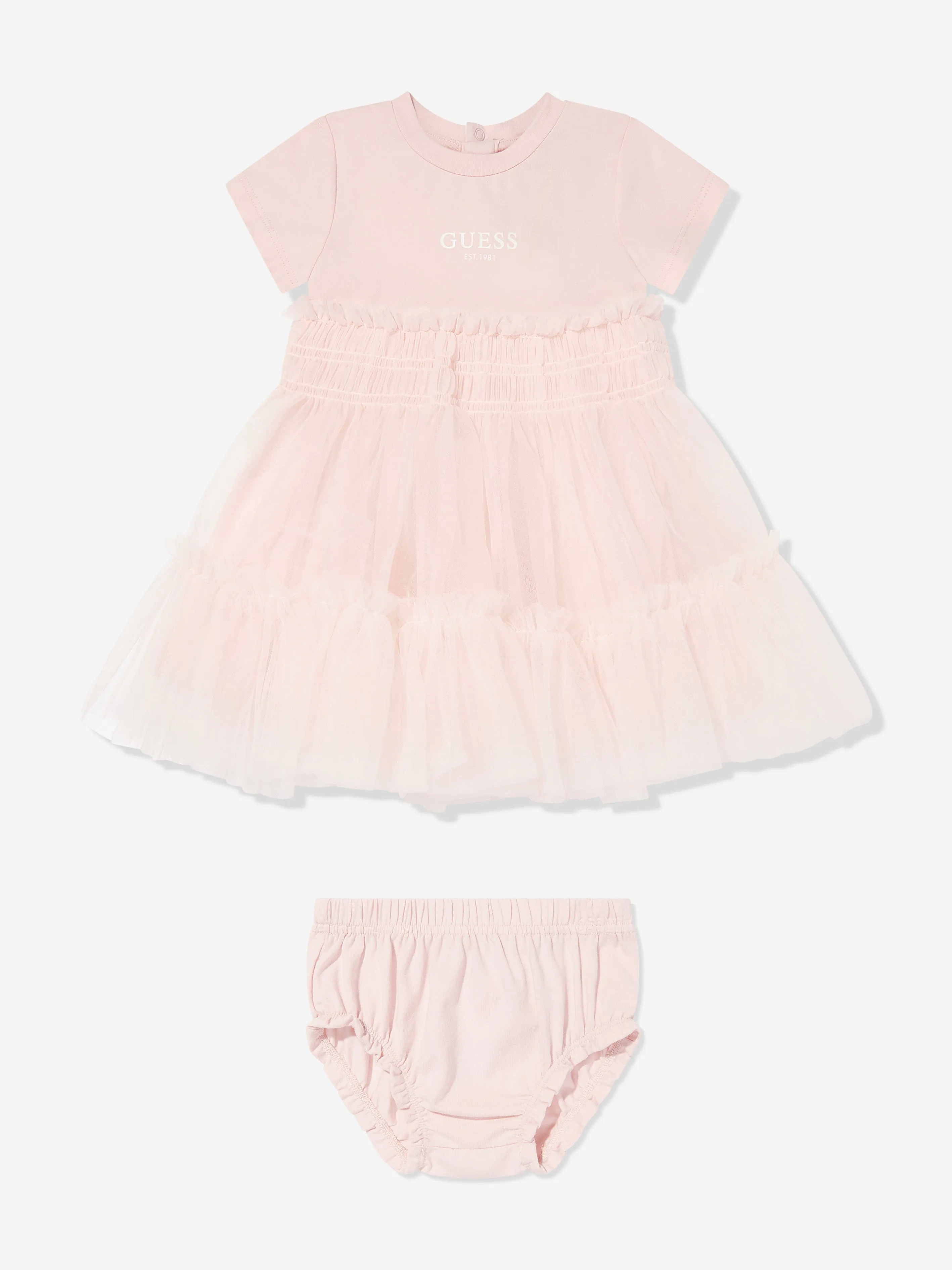 Rosa Kleid für Baby-Mädchen mit Schlüpfer