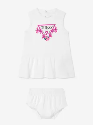 Baby-Mädchenkleid mit Schlüpfer in Weiß