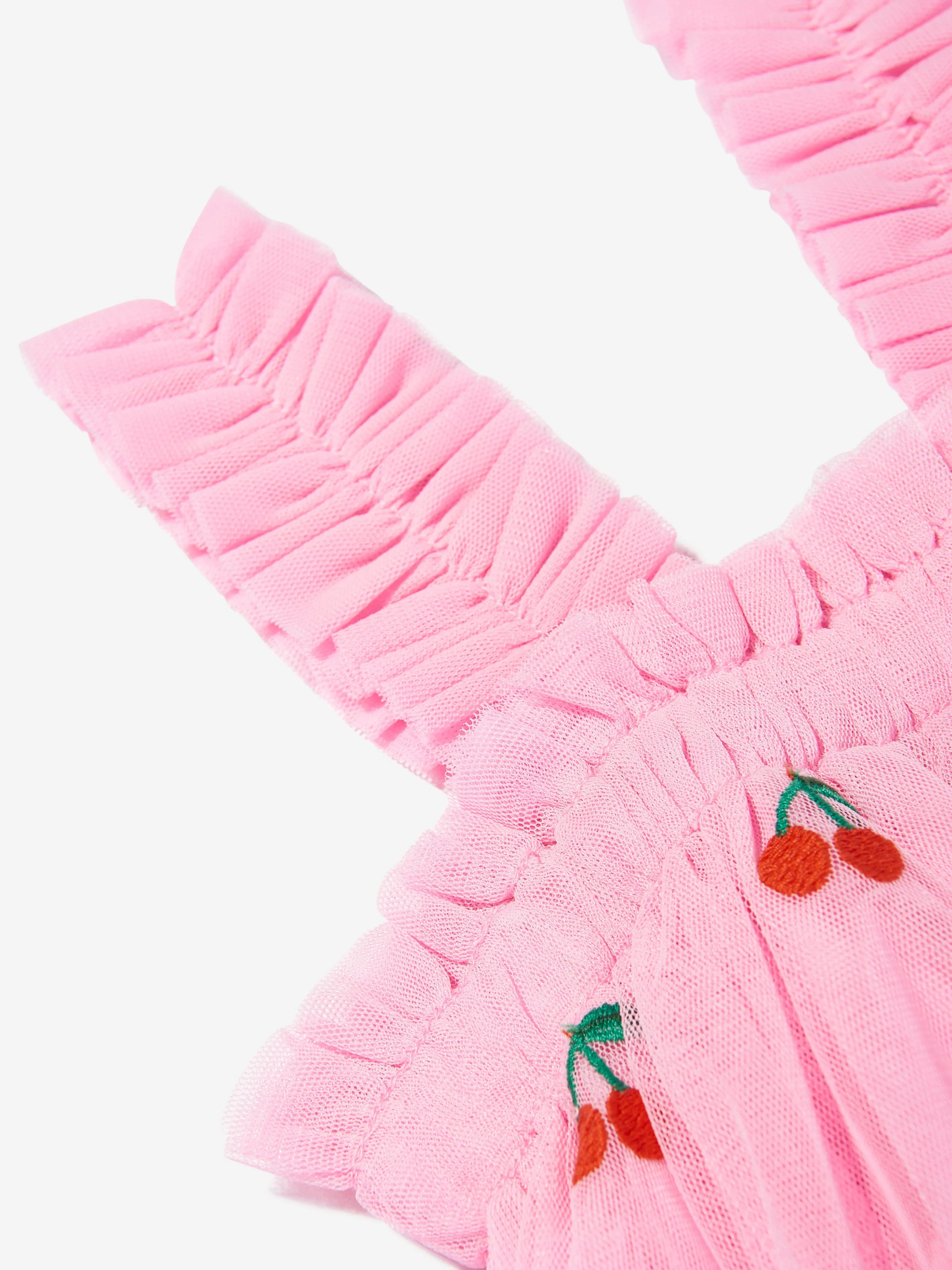 Rosa besticktes Kirschenkleid für Babygirls
