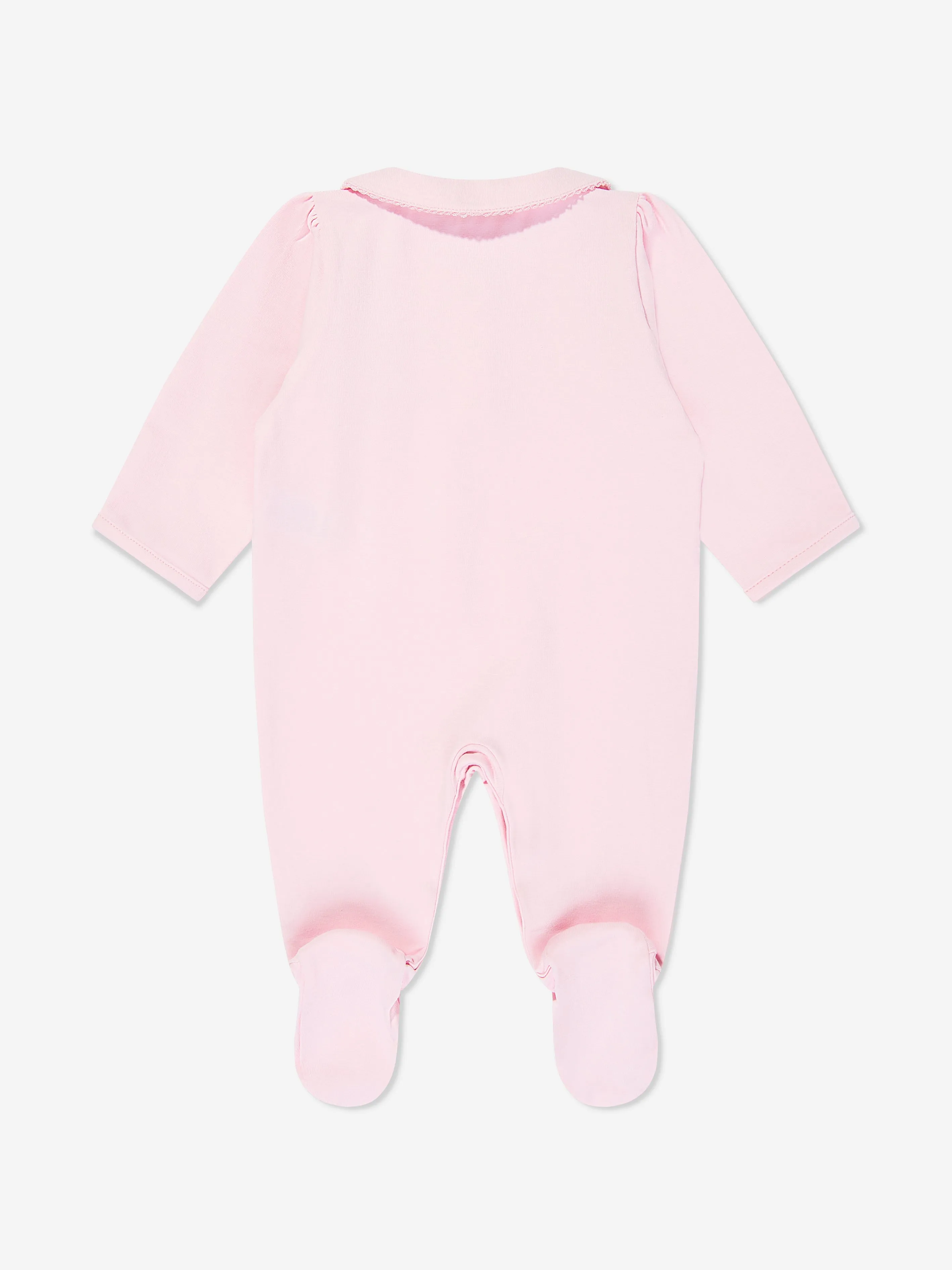 Rosa Baby-Strampler mit besticktem Logo für Mädchen