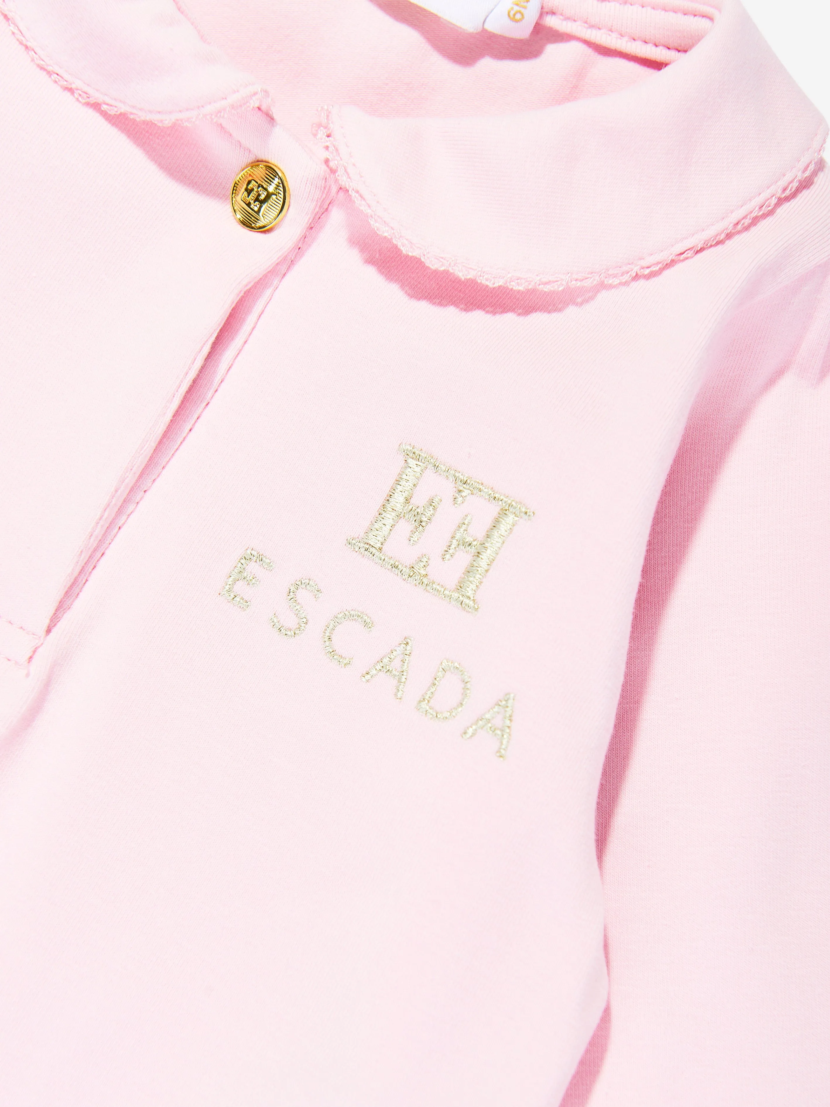 Rosa Baby-Strampler mit besticktem Logo für Mädchen