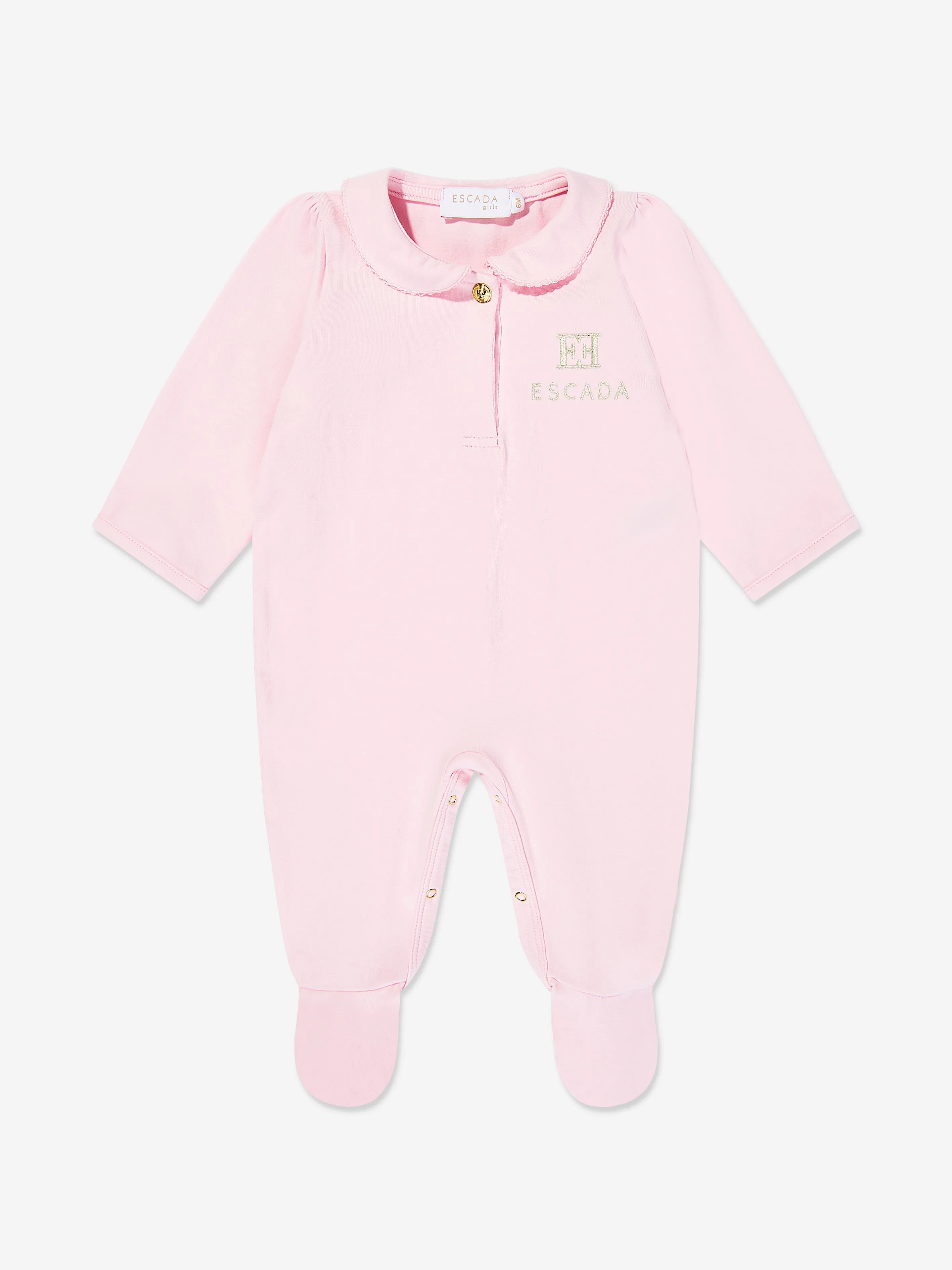 Rosa Baby-Strampler mit besticktem Logo für Mädchen