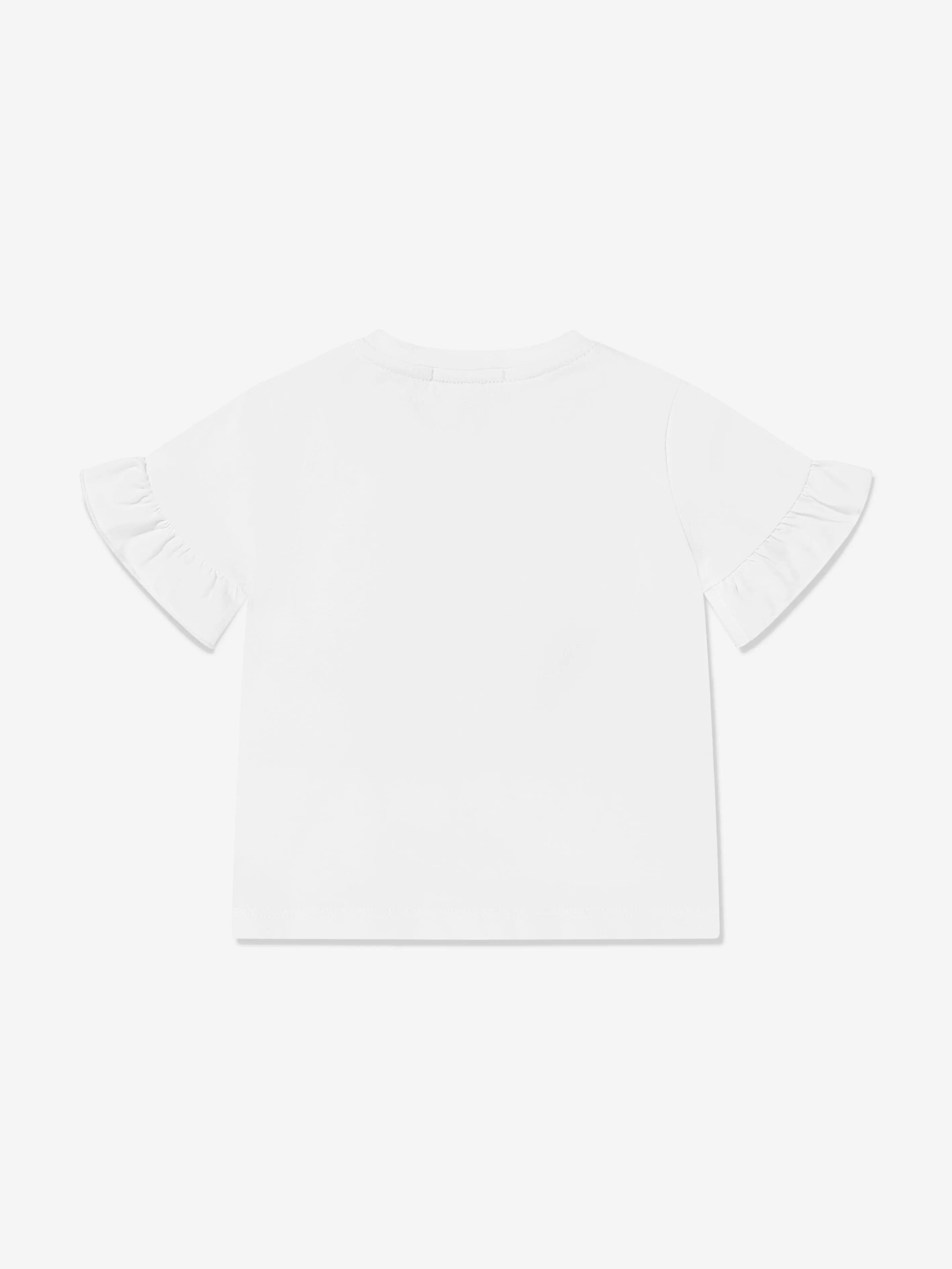 Weißes T-Shirt mit besticktem Logo für Baby-Mädchen