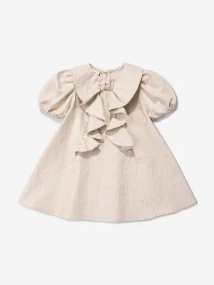 Baby Girls FF Jacquard-Logo-Kleid in Beige