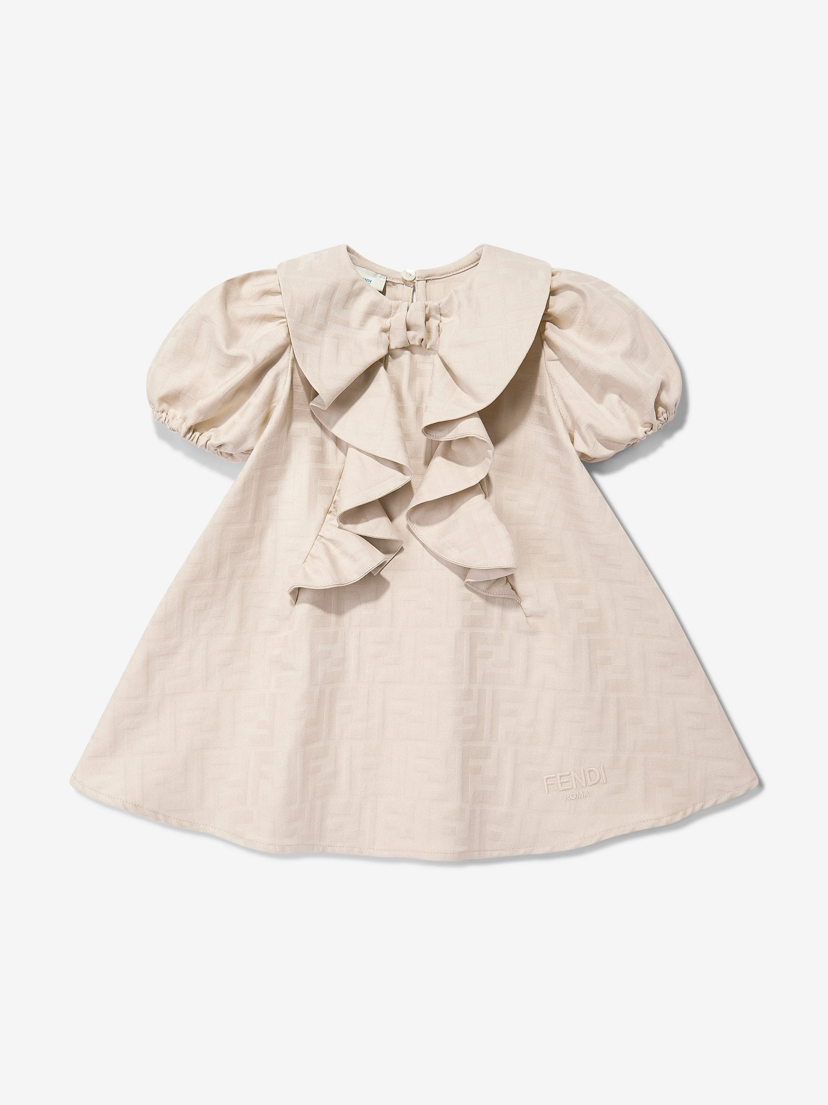 Baby Girls FF Jacquard-Logo-Kleid in Beige