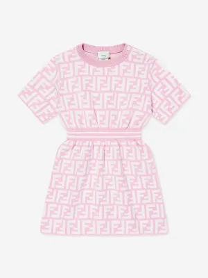 Baby Girls FF Logo Strickkleid in Rosa