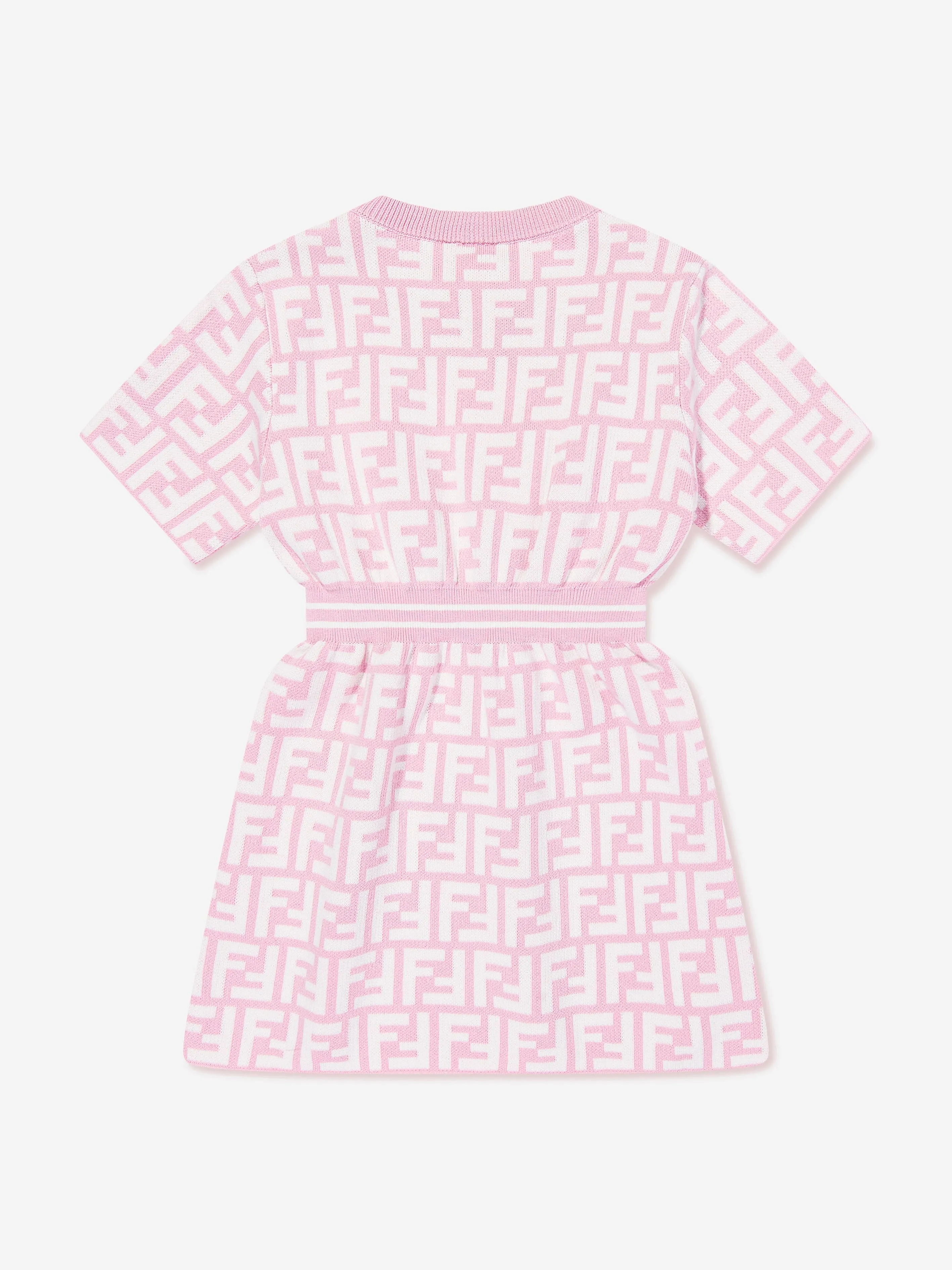 Baby Girls FF Logo Strickkleid in Rosa