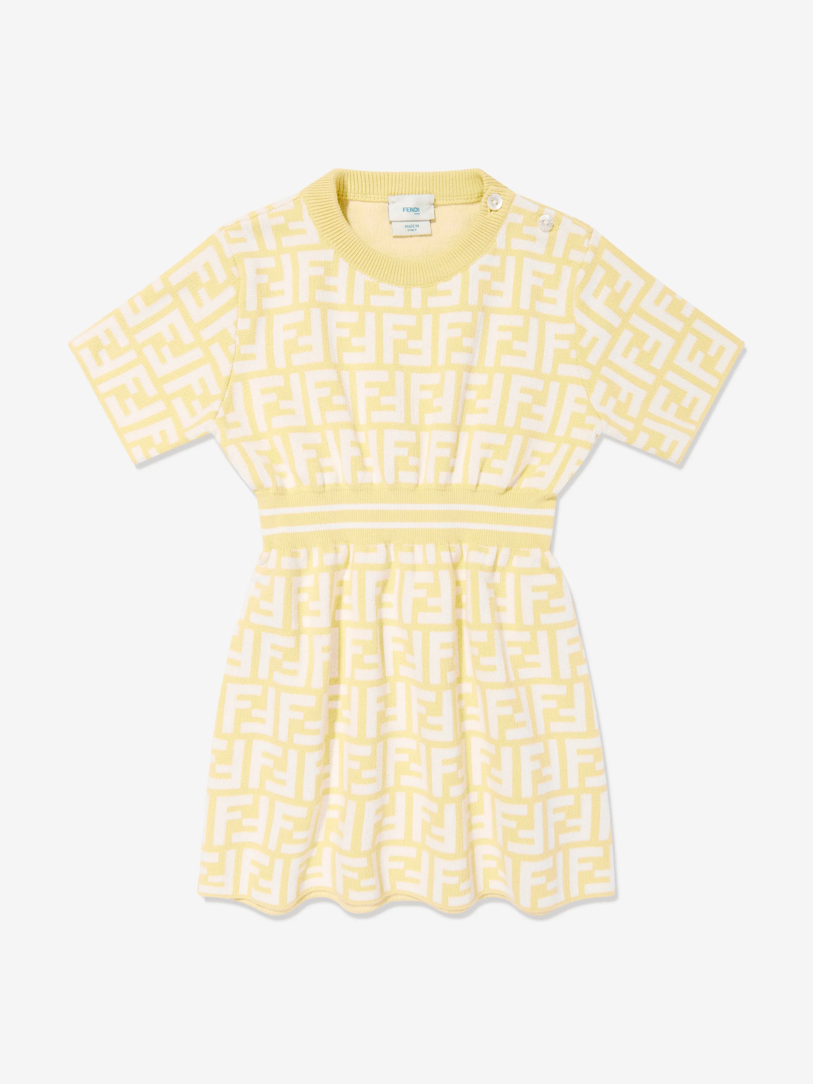 Baby Girls FF Logo Strickkleid in Gelb