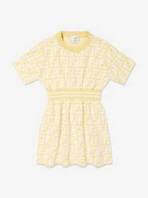 Baby Girls FF Logo Strickkleid in Gelb