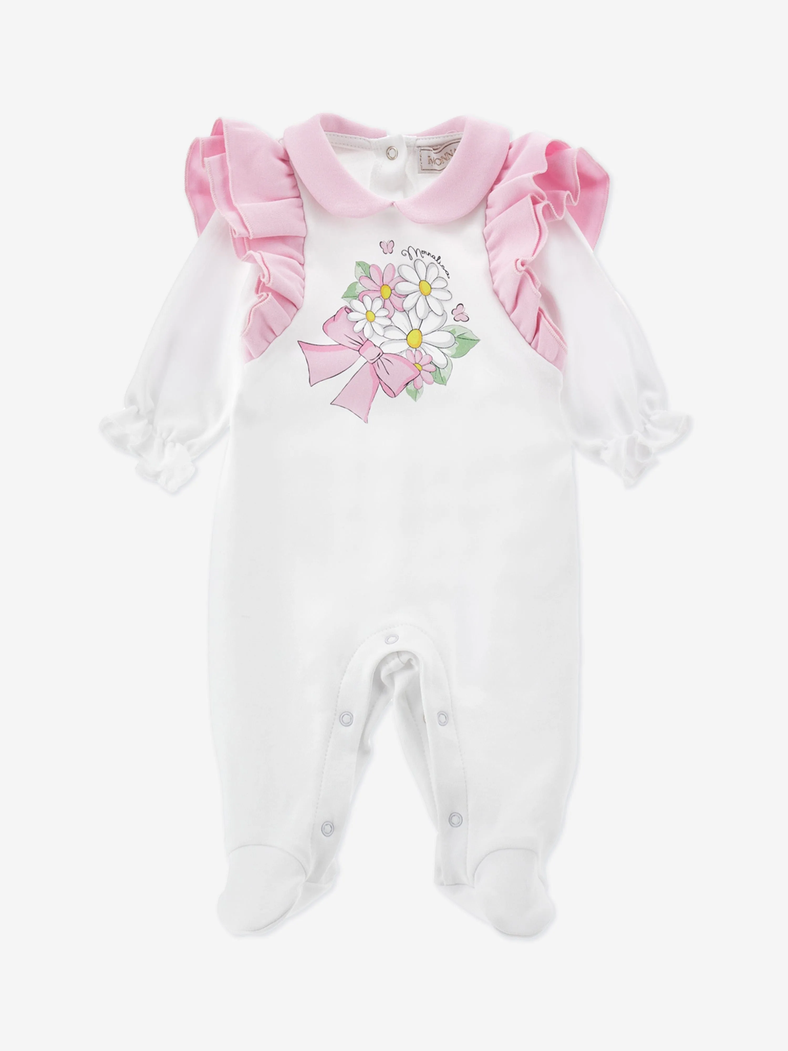 Baby Girls Blumen-Babygrow-Set in Weiß