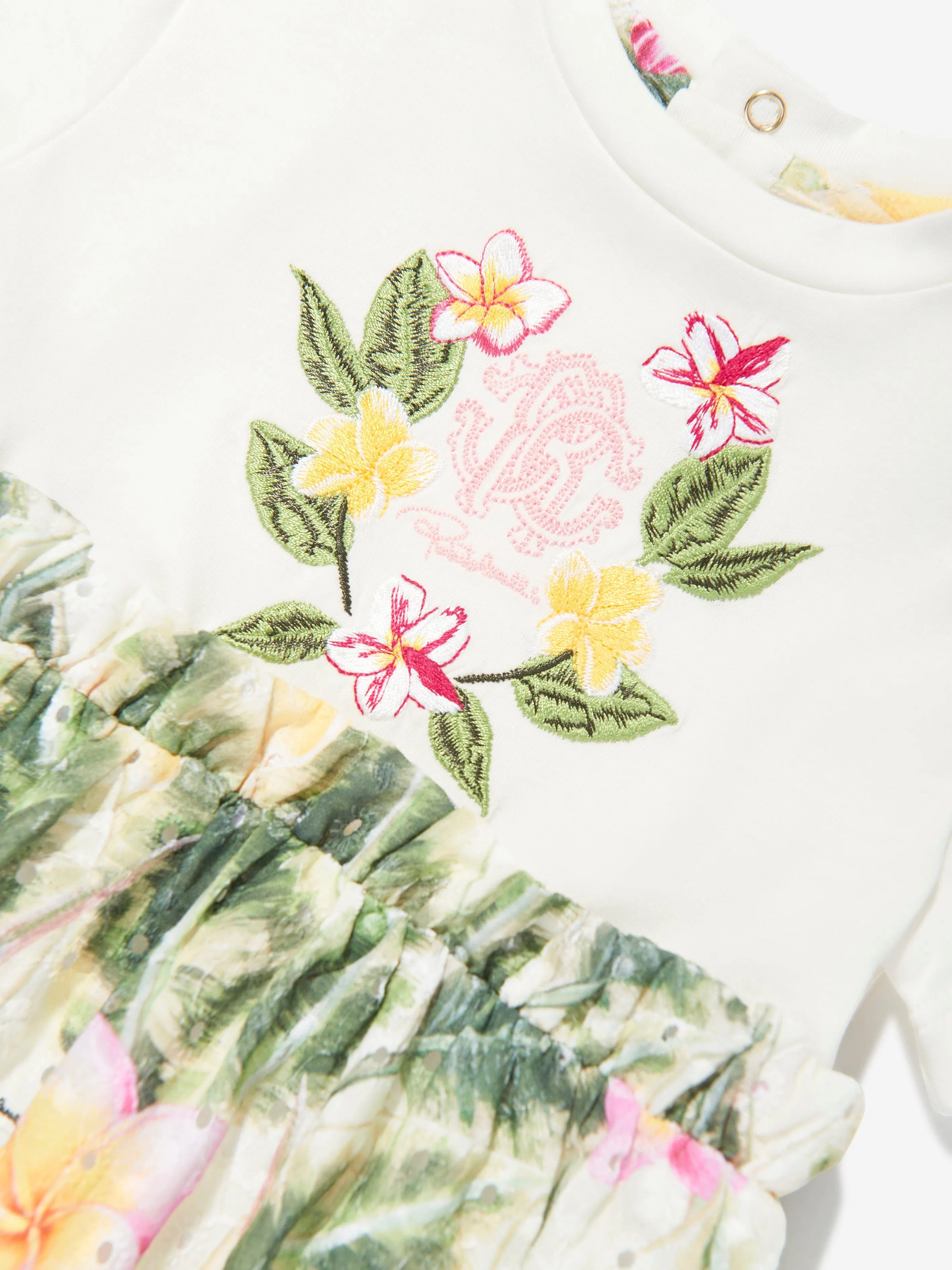 Baby Mädchen Blumen Baumwolle Jersey Kleid in Mehrfarbig