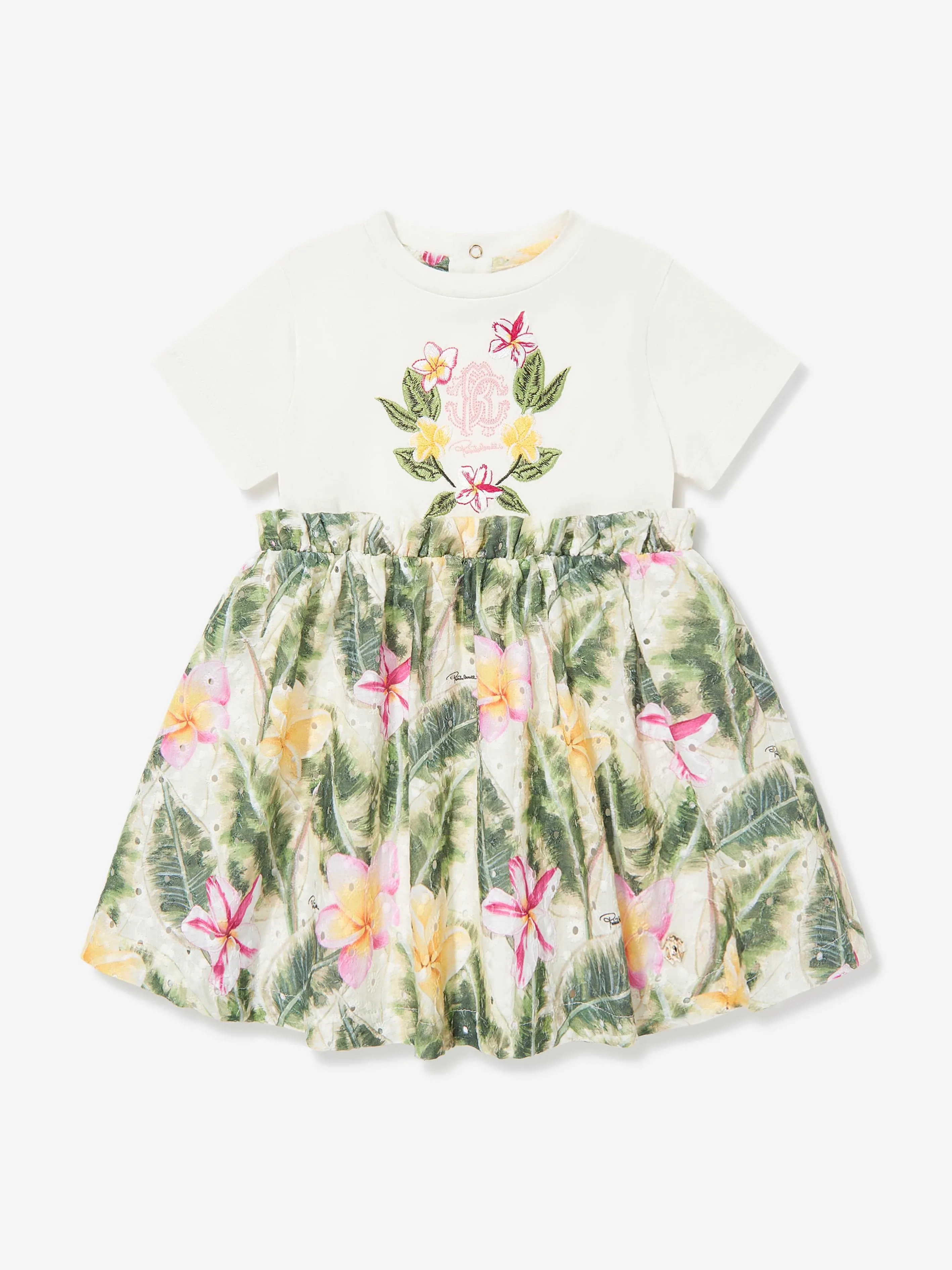Baby Mädchen Blumen Baumwolle Jersey Kleid in Mehrfarbig