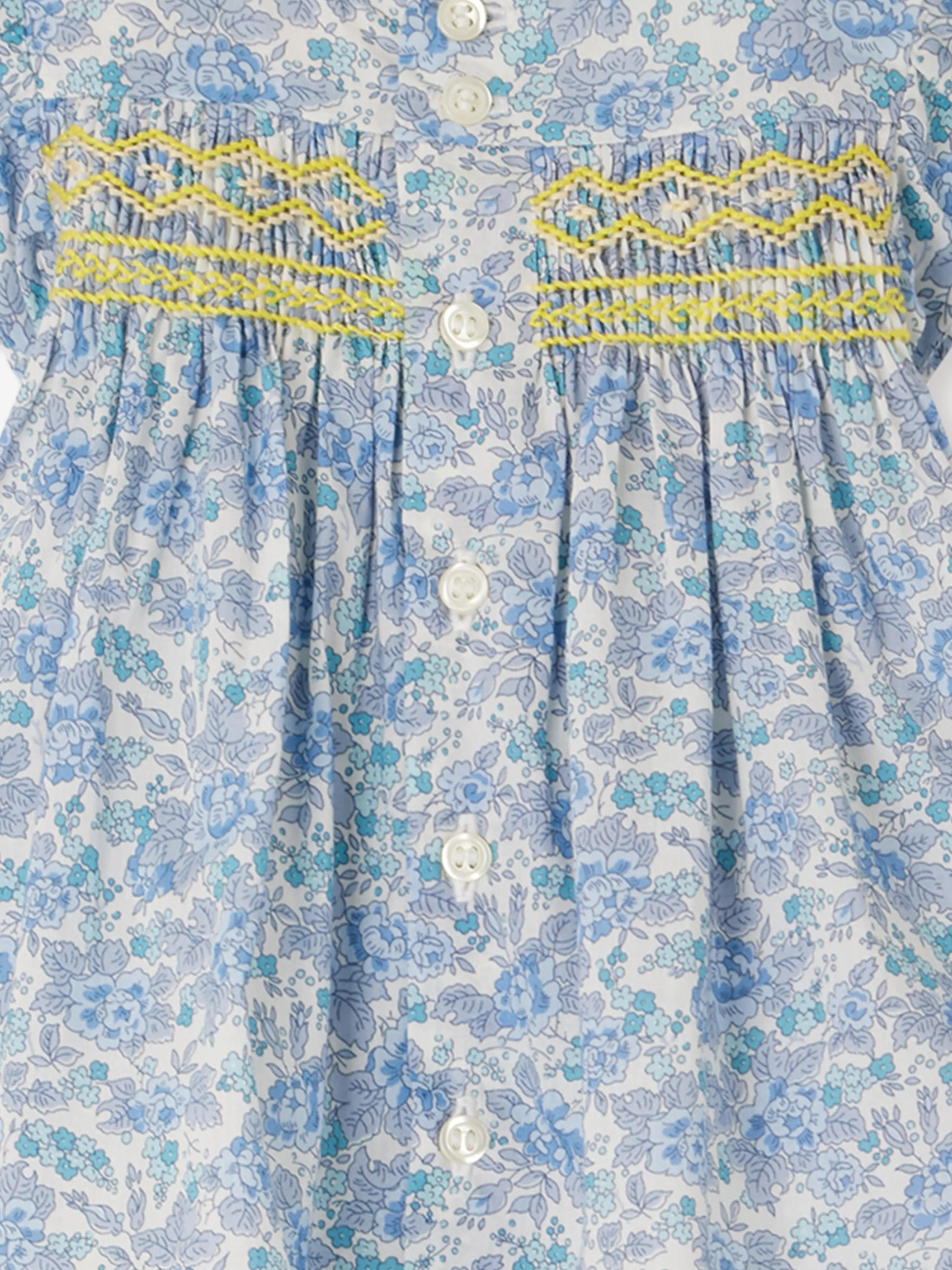 Baby Girls Bluse mit Blumenmuster in Blau