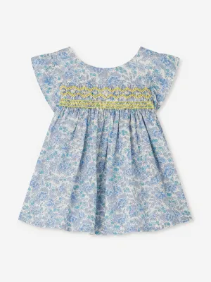 Baby Girls Bluse mit Blumenmuster in Blau